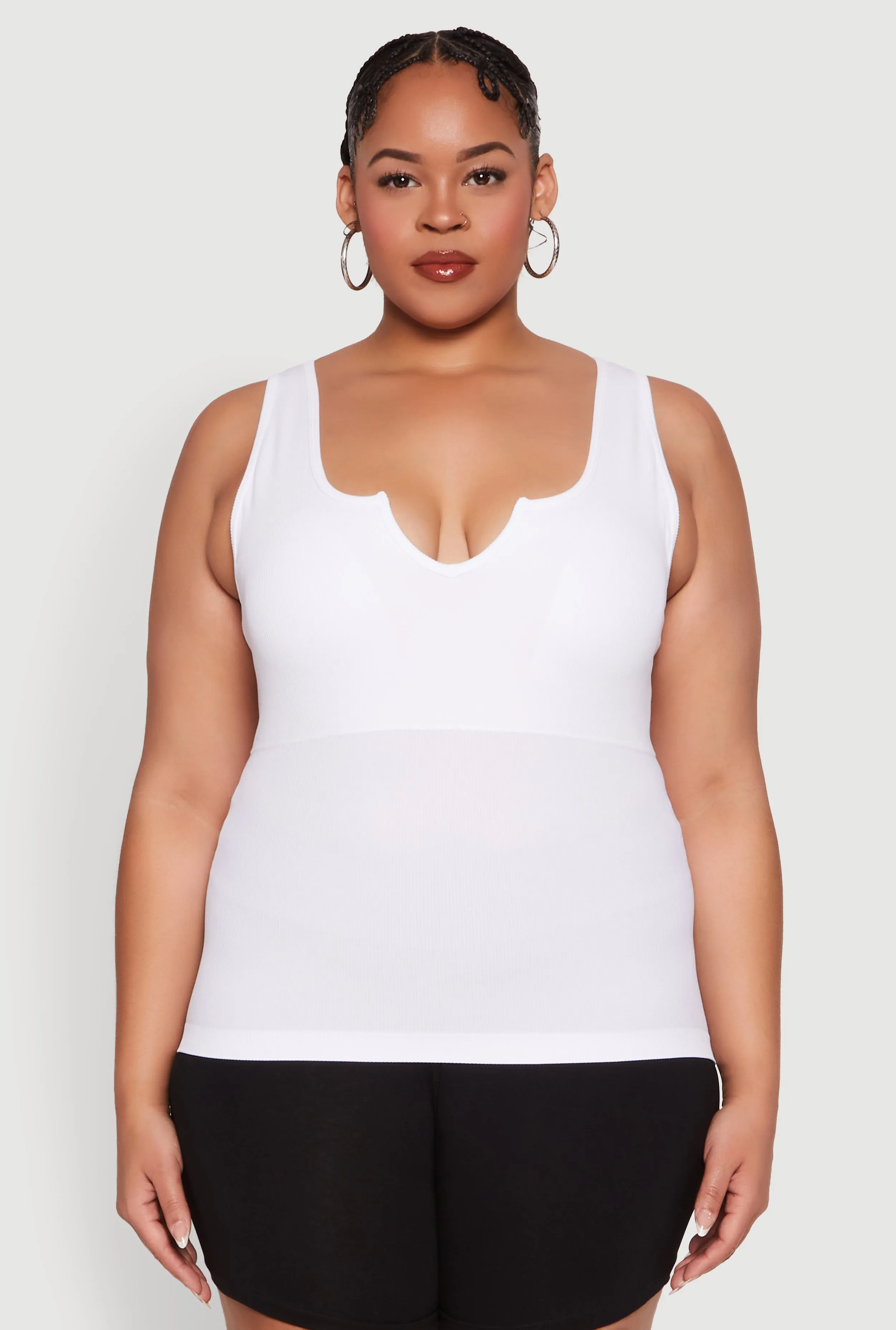 Plus Size Seamless Notch Neck Tank Top sold by Rainbow product image thumbnail 2