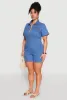 Plus Size Denim Zip Front Romper sold by Rainbow
