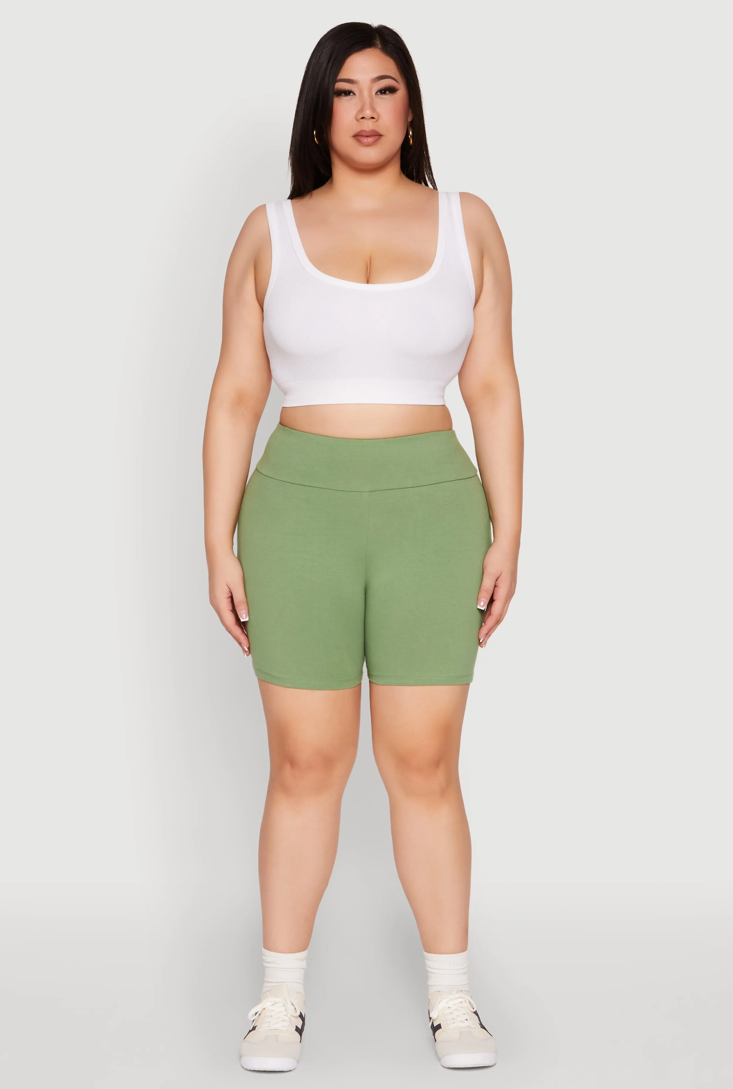 Plus Size Seamless High Waisted Biker Shorts sold by Rainbow