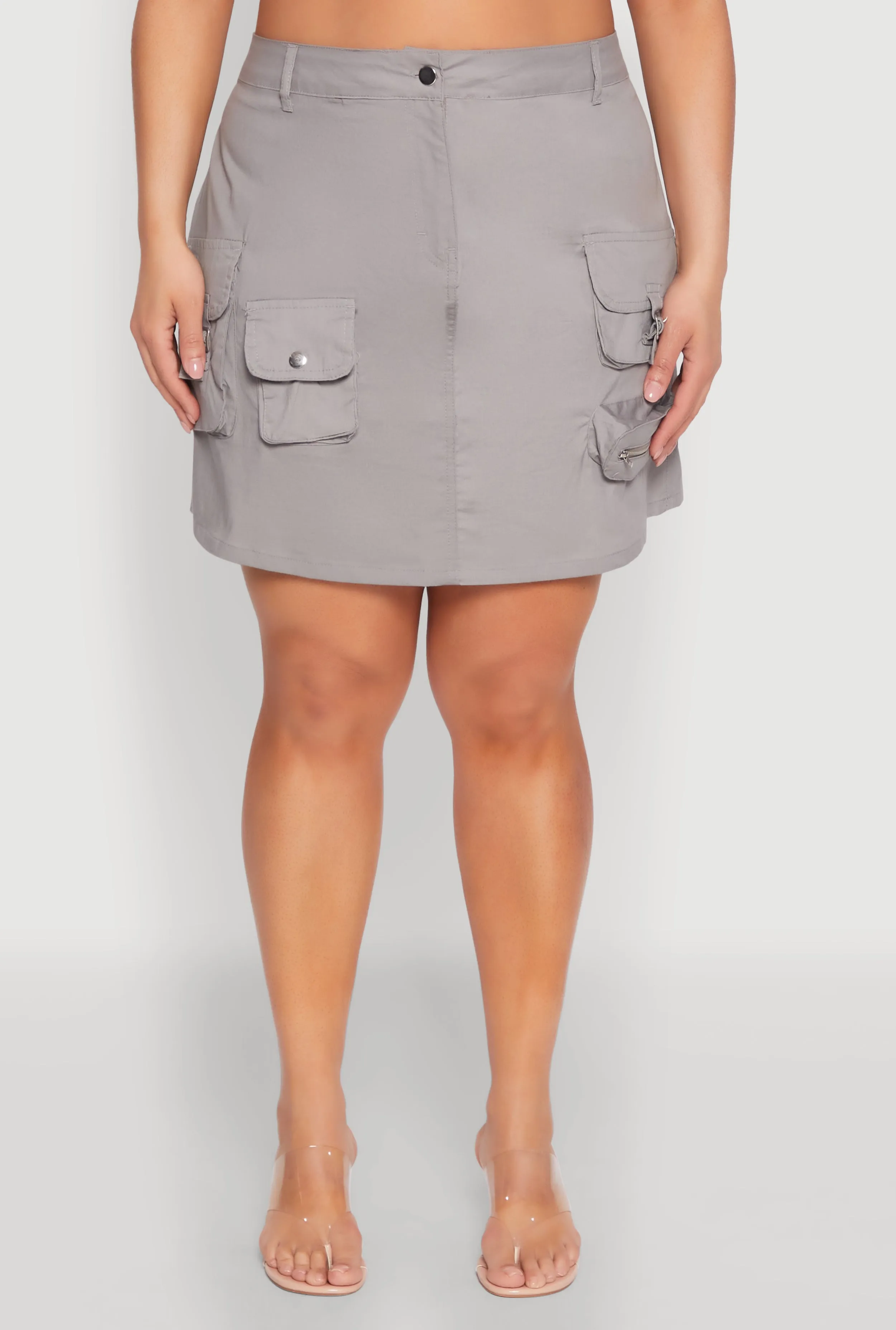 Plus Size Multi Cargo Pocket Mini Skirt sold by Rainbow product image thumbnail 5
