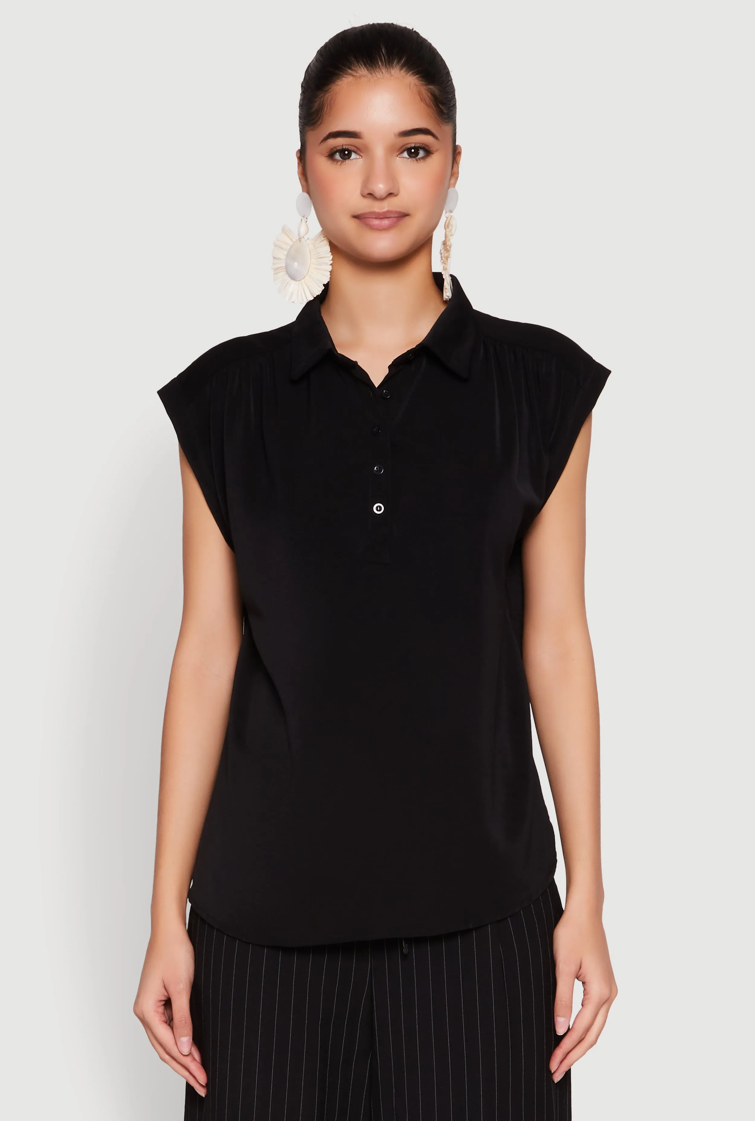 Ruched Cap Sleeve Blouse sold by Rainbow product image thumbnail 2