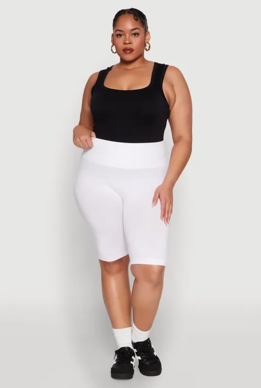 Plus Size Seamless High Waisted Bike Shorts sold by Rainbow