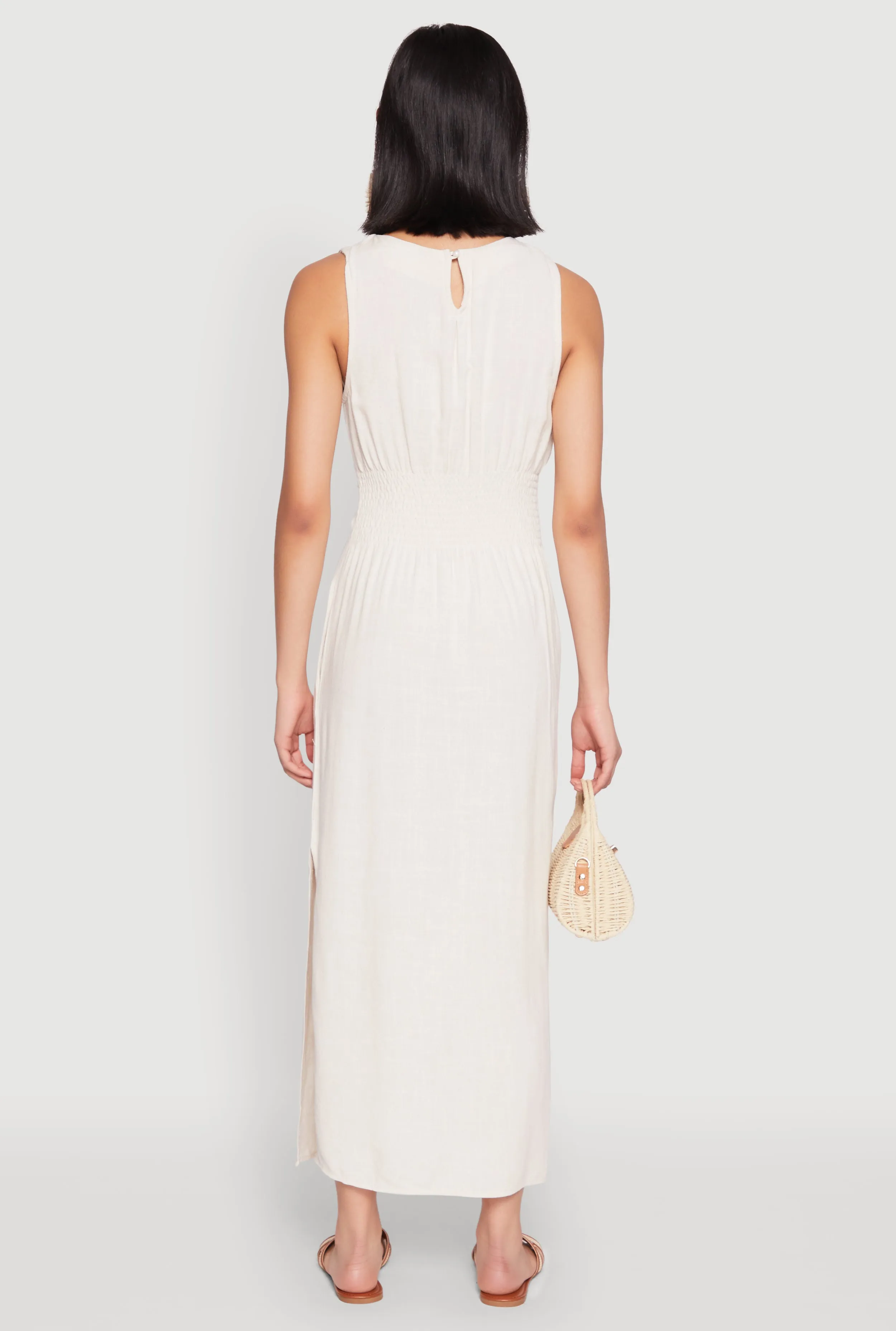 Sleeveless Tie Waist Maxi Dress sold by Rainbow product image thumbnail 5