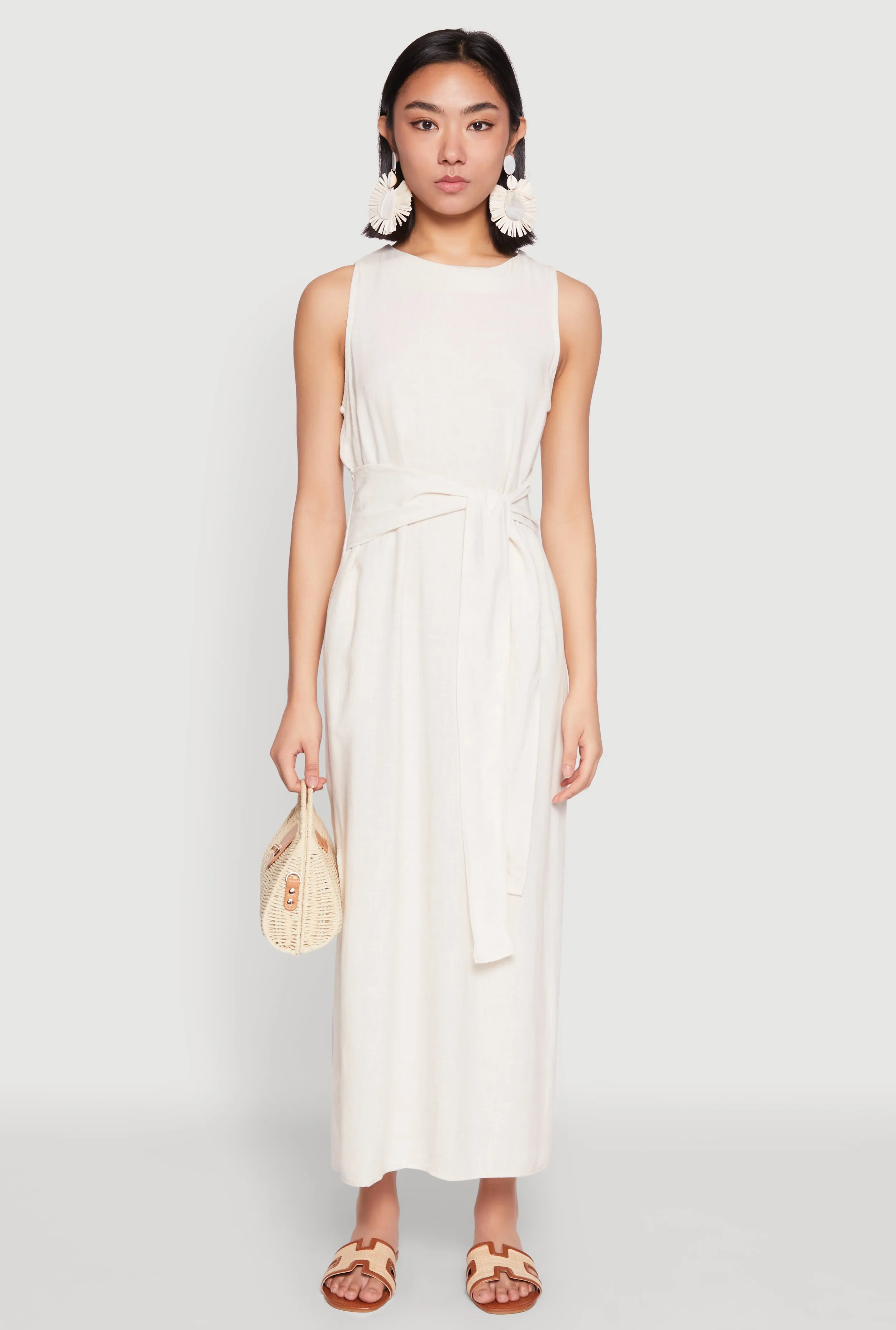 Sleeveless Tie Waist Maxi Dress sold by Rainbow product image thumbnail 2