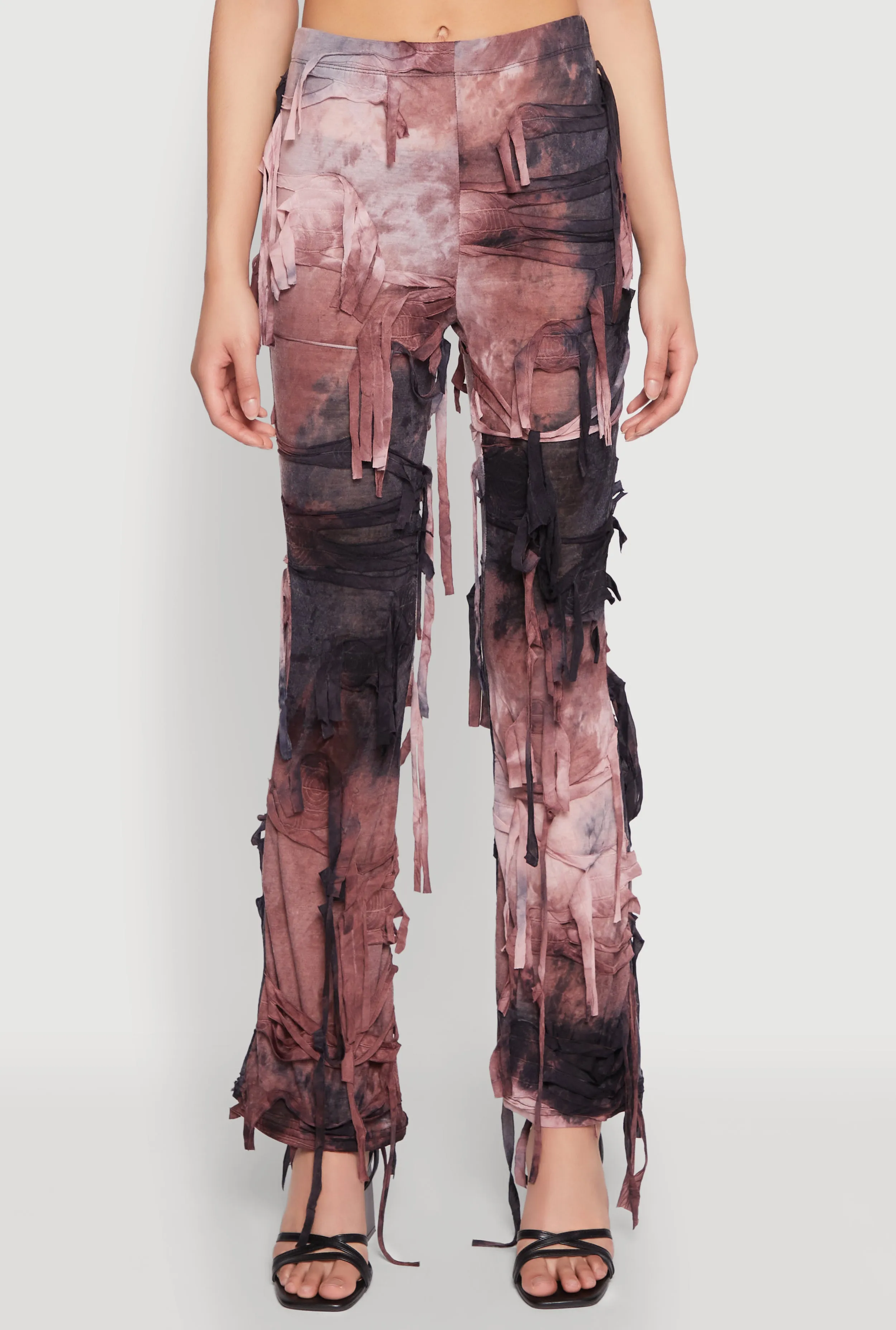 Tie Dye Distressed Flare Pants sold by Rainbow product image thumbnail 3
