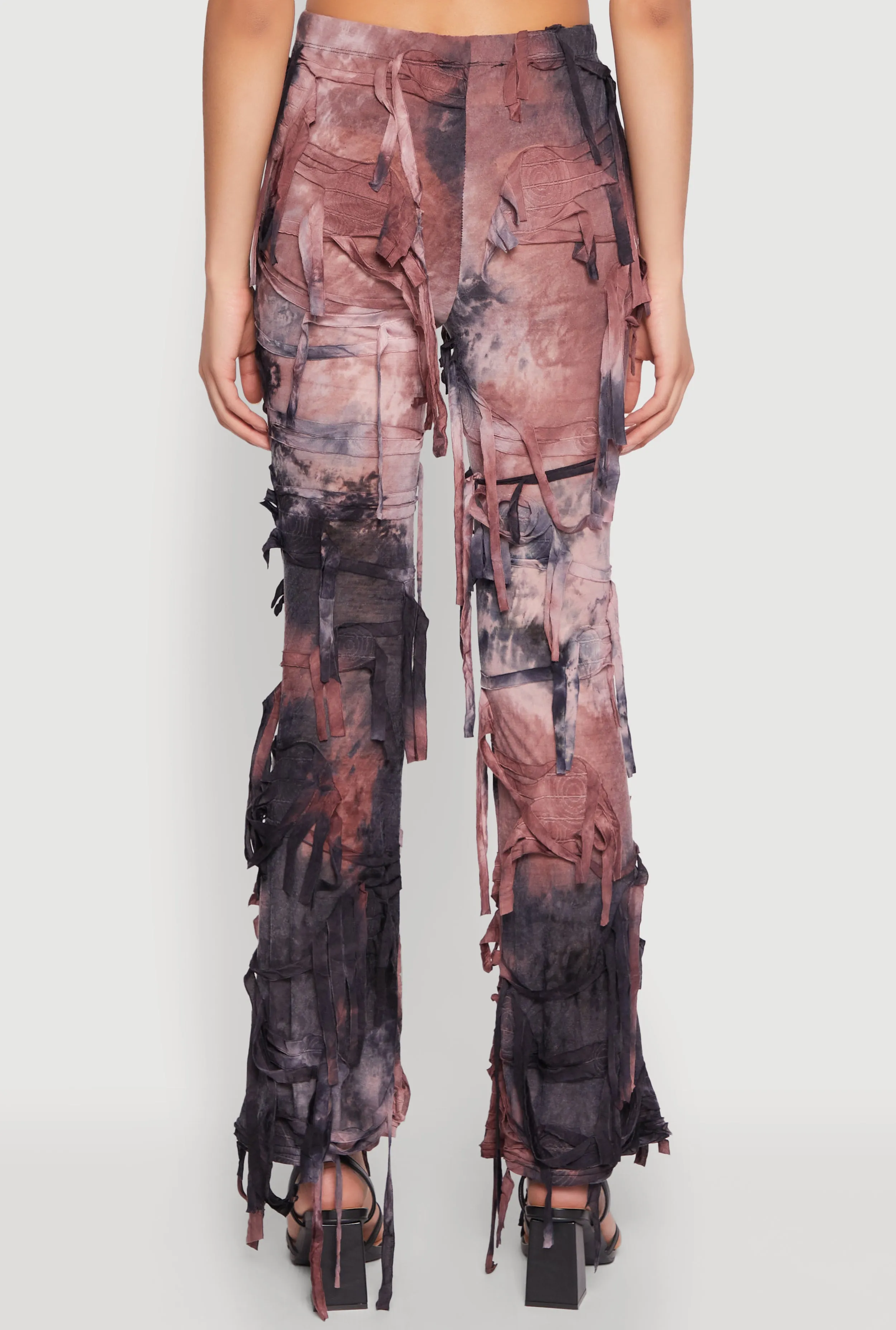 Tie Dye Distressed Flare Pants sold by Rainbow product image thumbnail 5