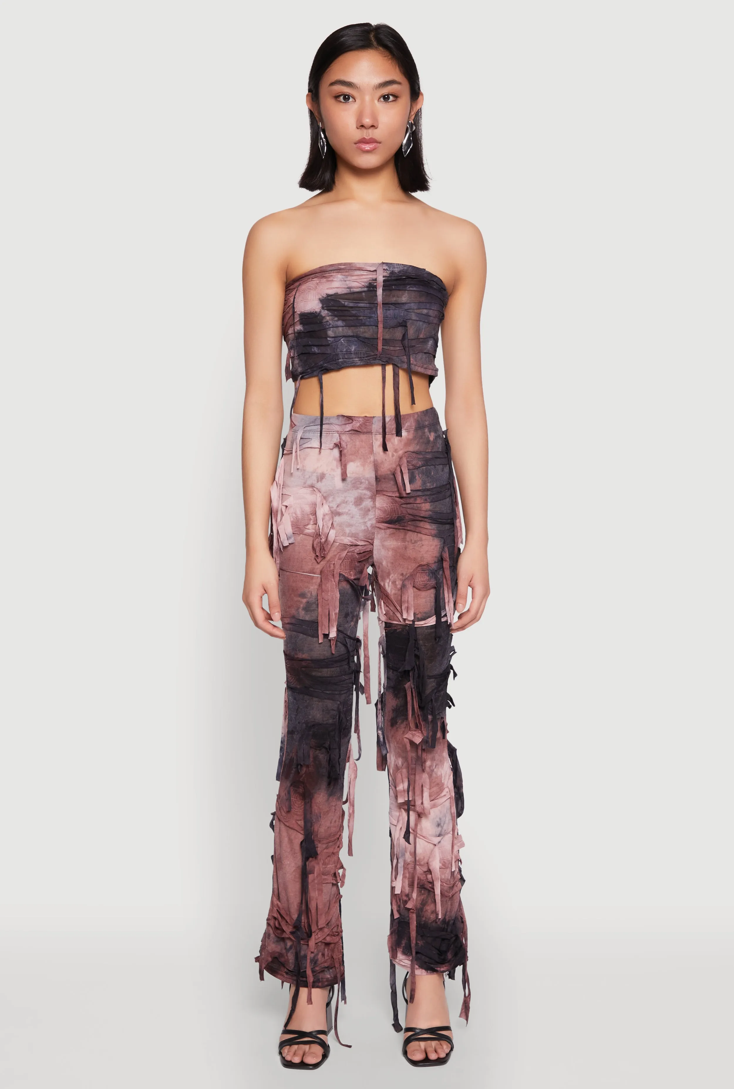 Tie Dye Distressed Flare Pants sold by Rainbow product image thumbnail 2