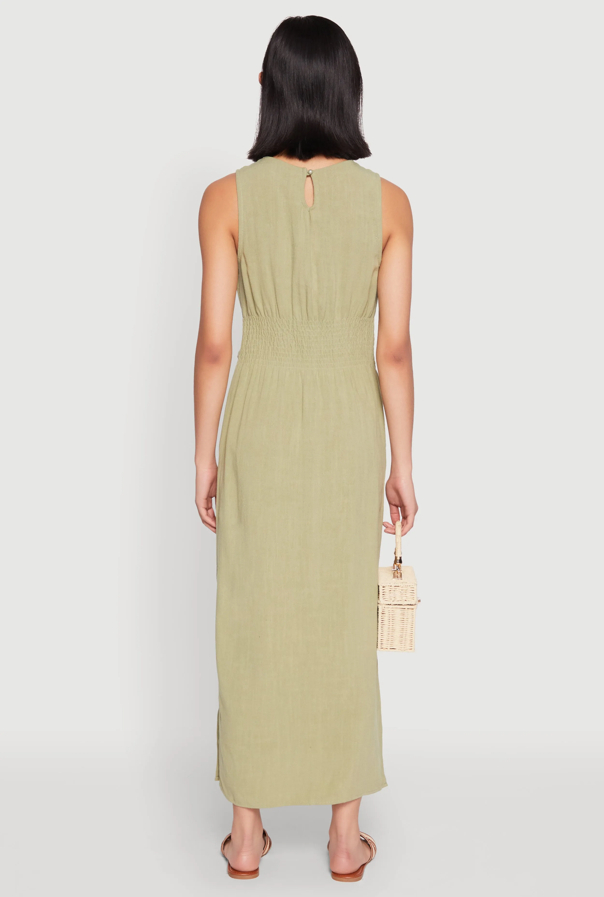 Sleeveless Tie Waist Maxi Dress sold by Rainbow product image thumbnail 5