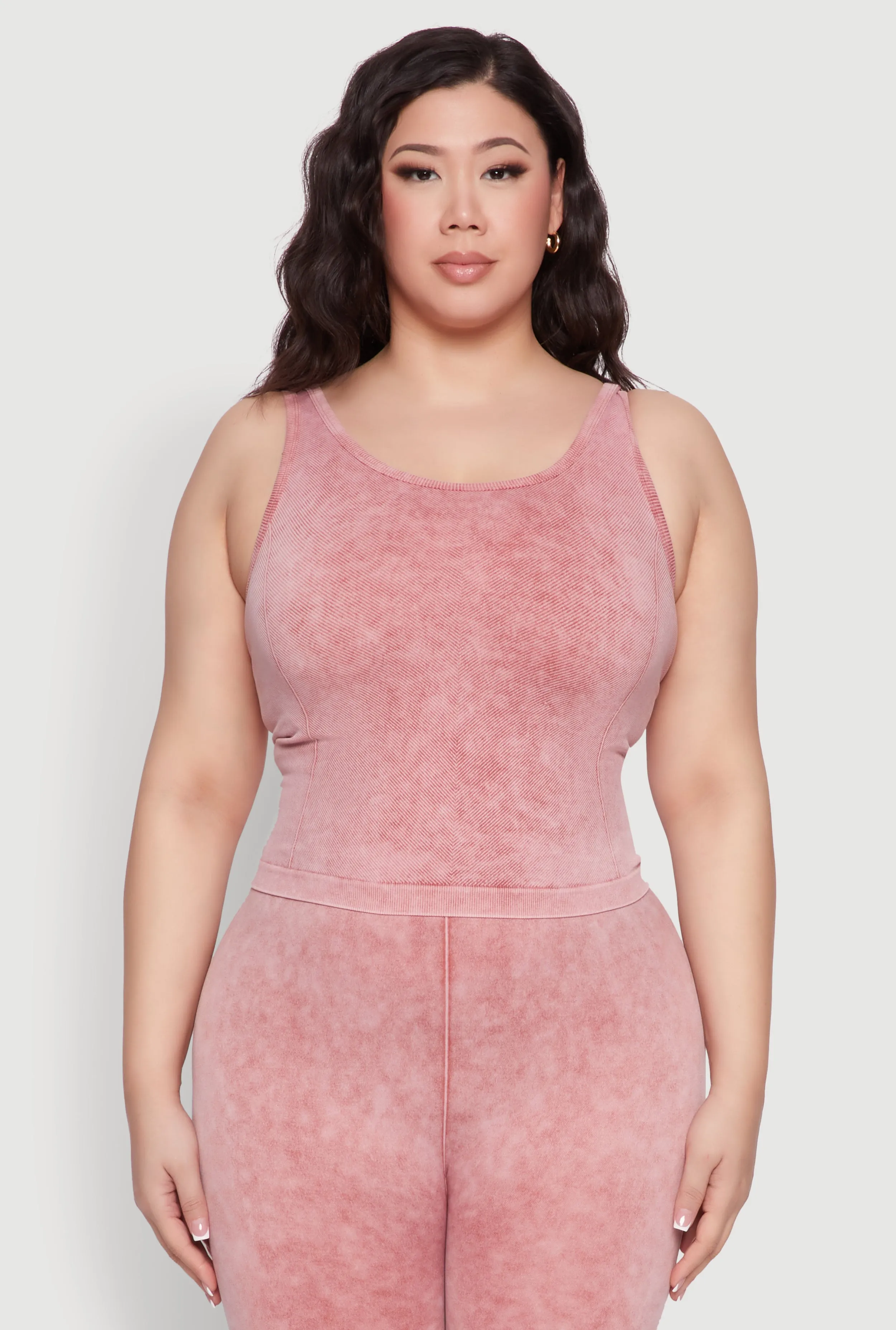 Plus Size Seamless Mineral Wash Tank Top sold by Rainbow