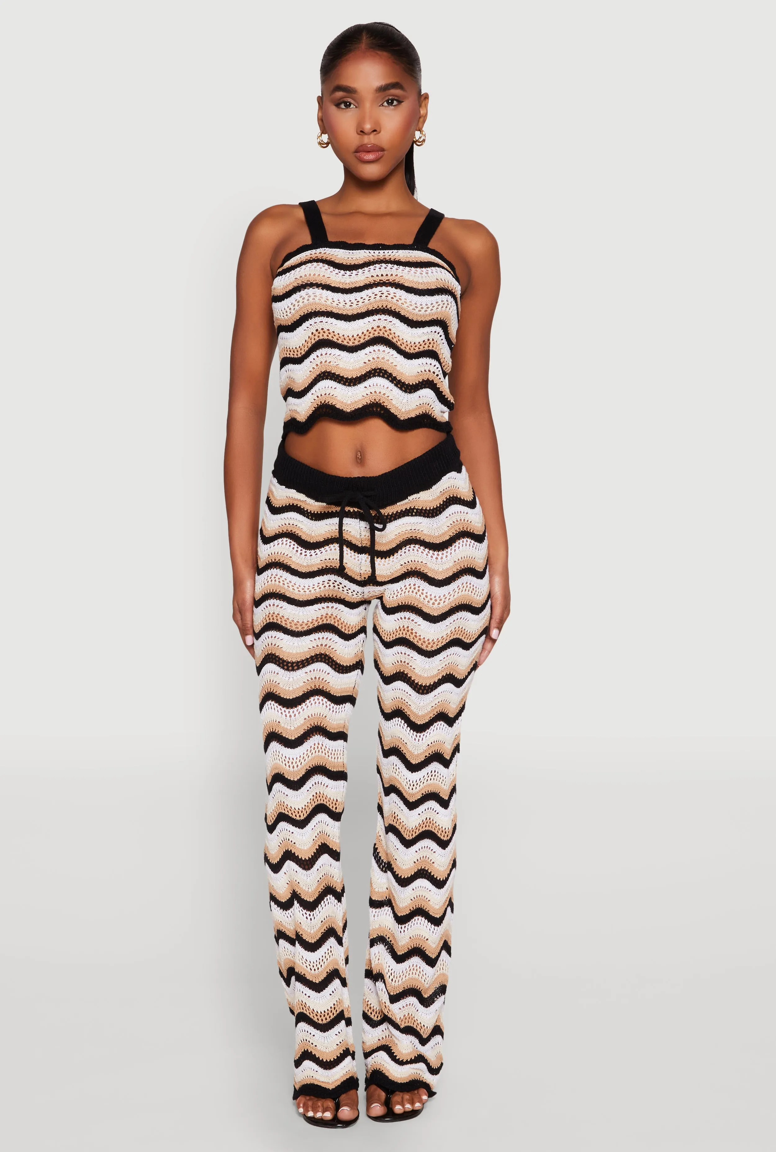 Wavy Striped Crochet Crop Top sold by Rainbow product image thumbnail 3