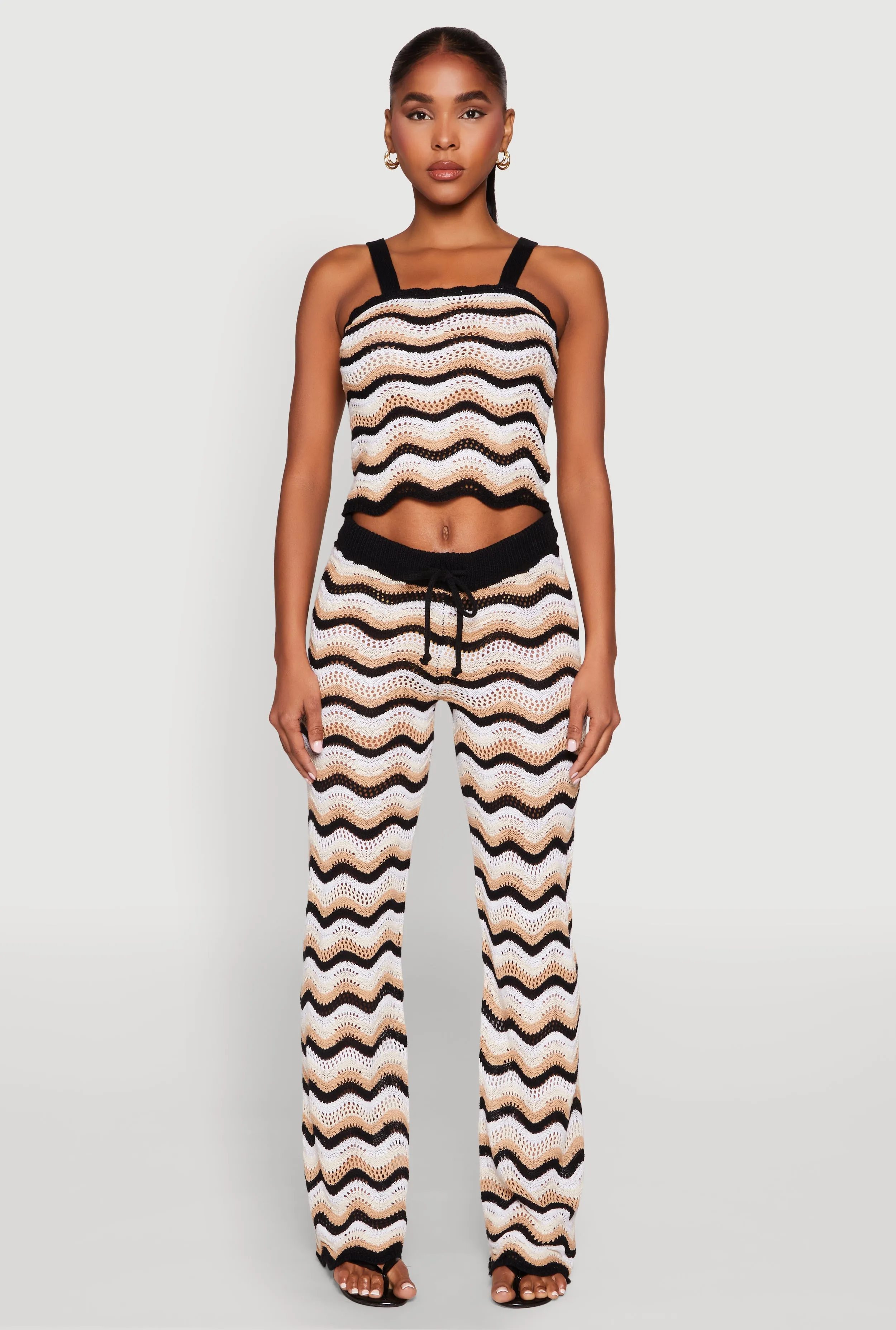 Wavy Striped Crochet Crop Top sold by Rainbow product image thumbnail 2
