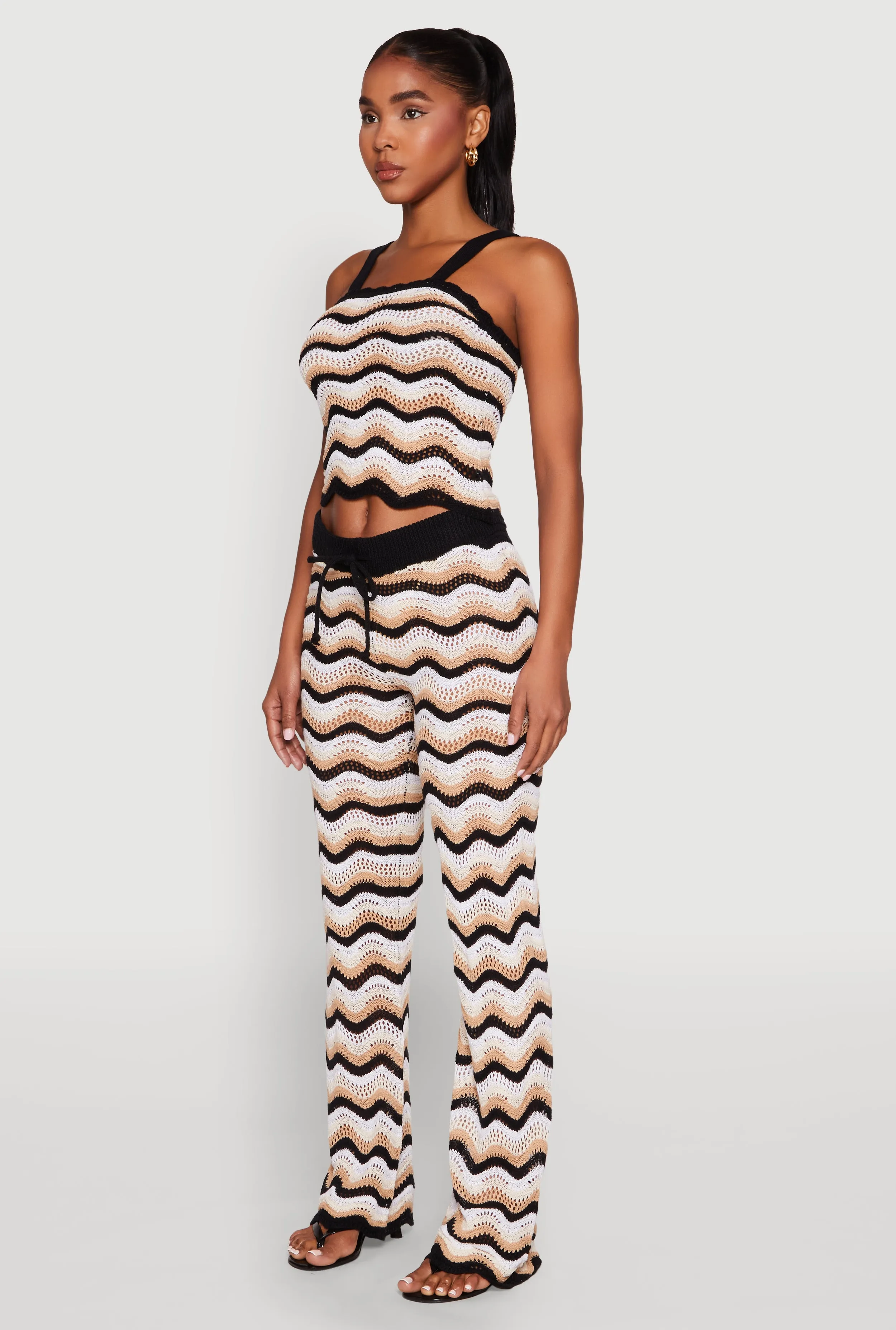 Wavy Striped Crochet Crop Top sold by Rainbow product image thumbnail 5