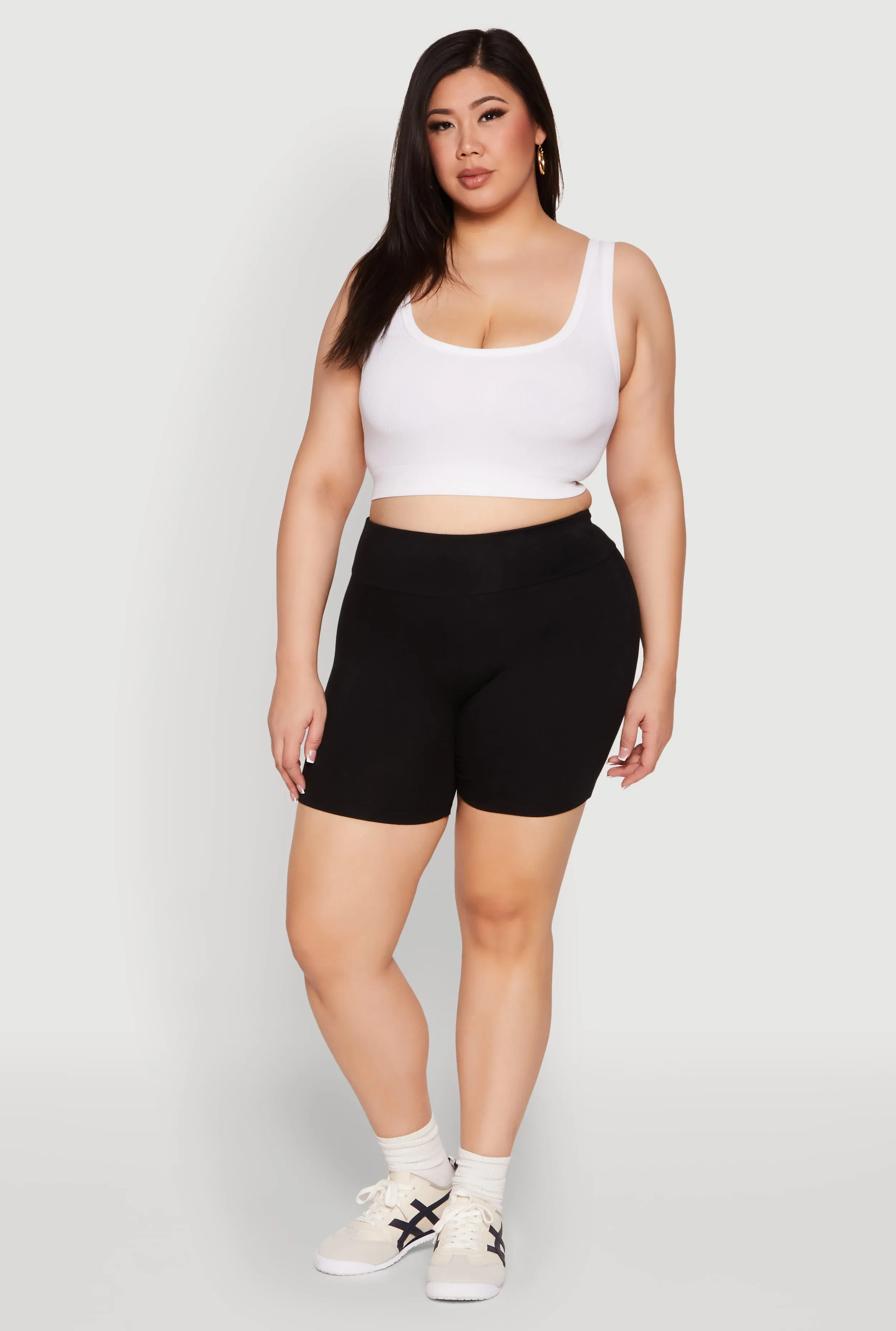 Plus Size Seamless High Waisted Biker Shorts sold by Rainbow