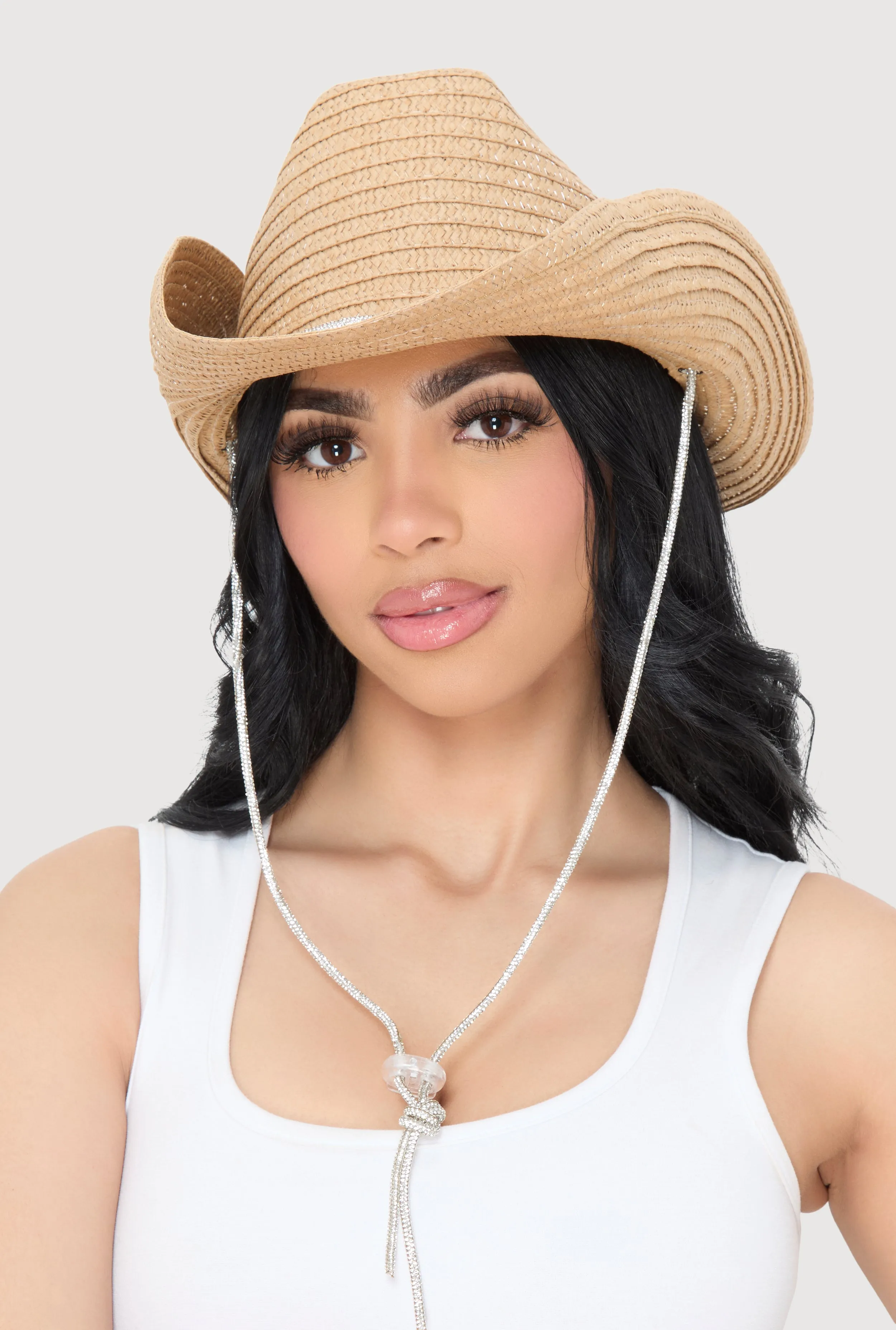 Rhinestone Toggle Drawstring Cowboy Hat sold by Rainbow product image thumbnail 2