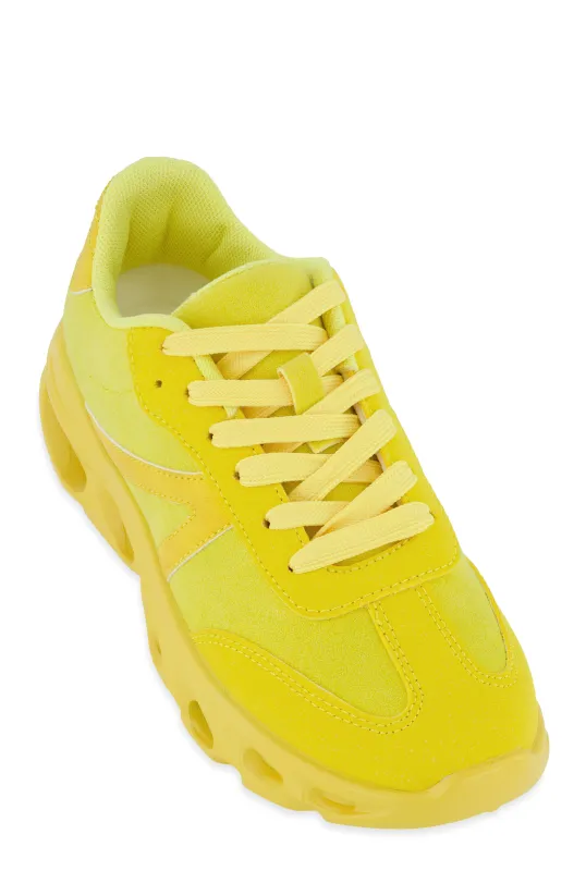 Cut Out Sole Lace Up Sneakers sold by Rainbow