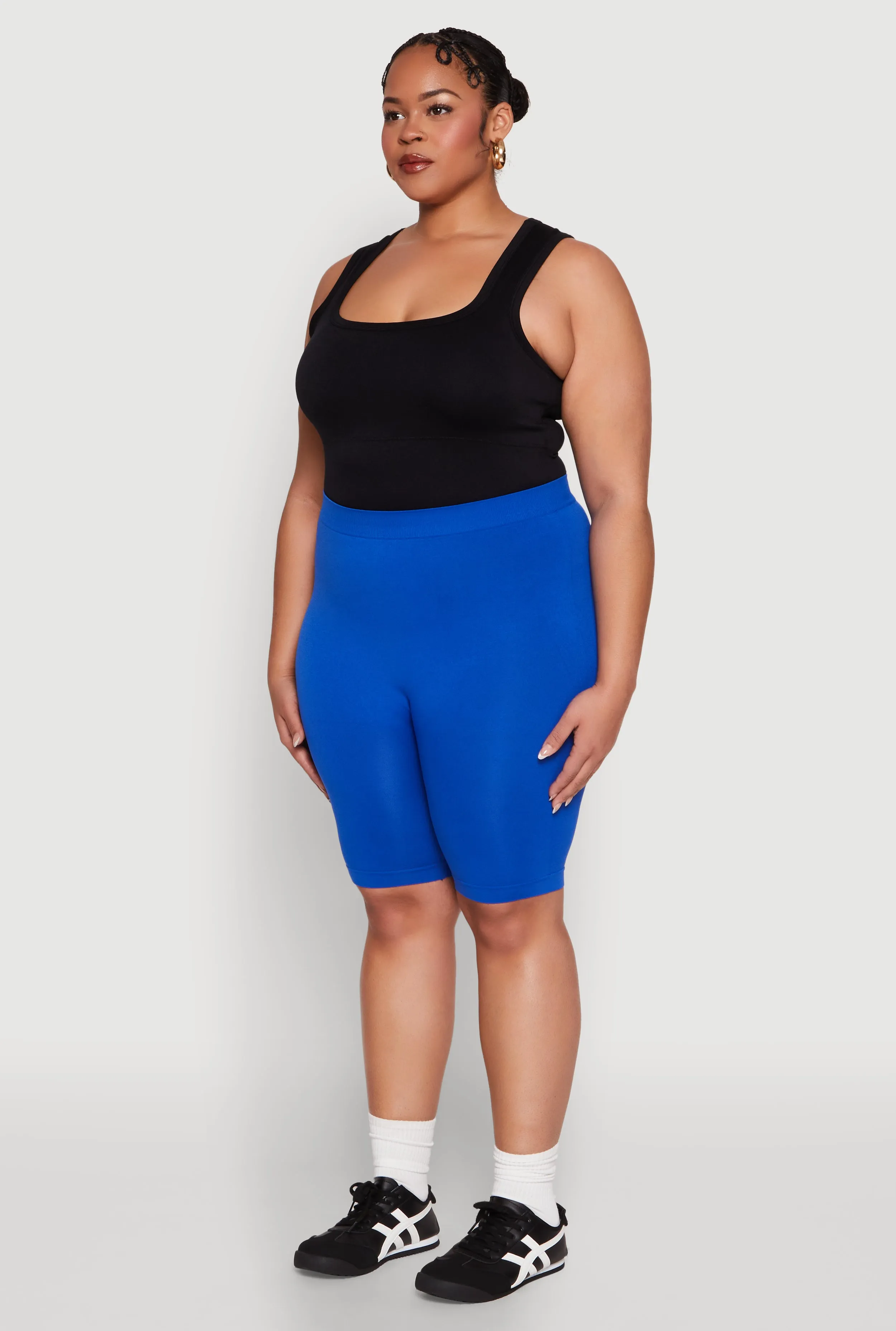Plus Size High Waisted Seamless Bike Shorts sold by Rainbow product image thumbnail 3