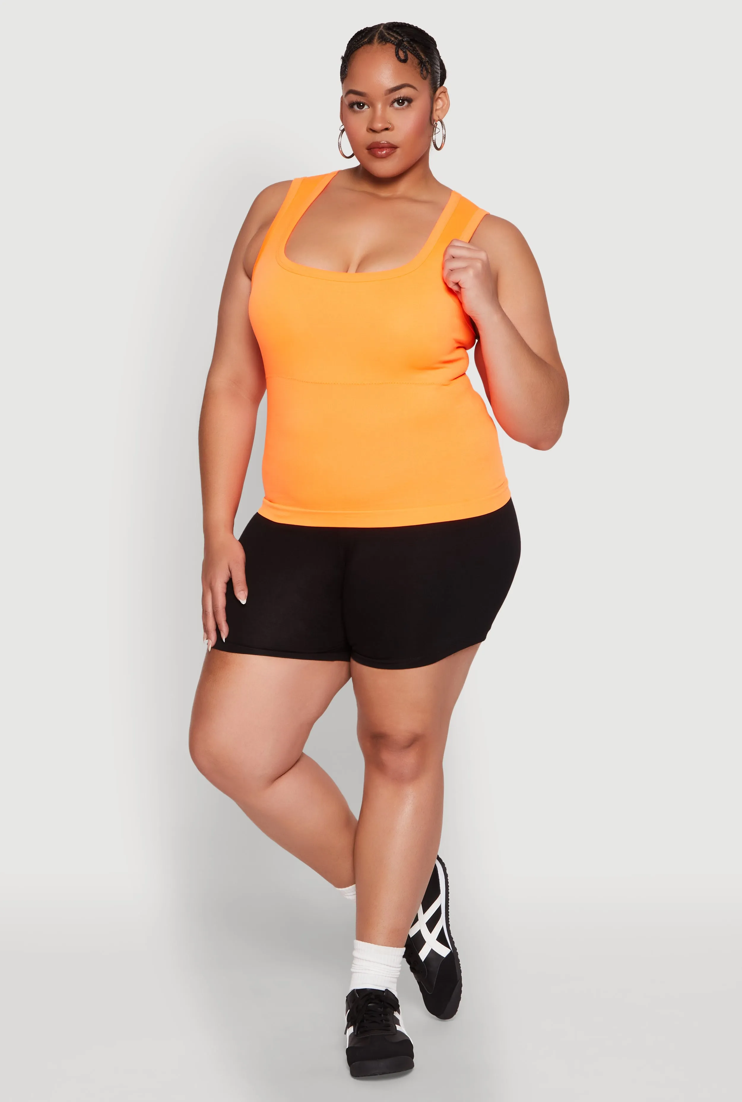 Plus Size Seamless Square Neck Tank Top sold by Rainbow