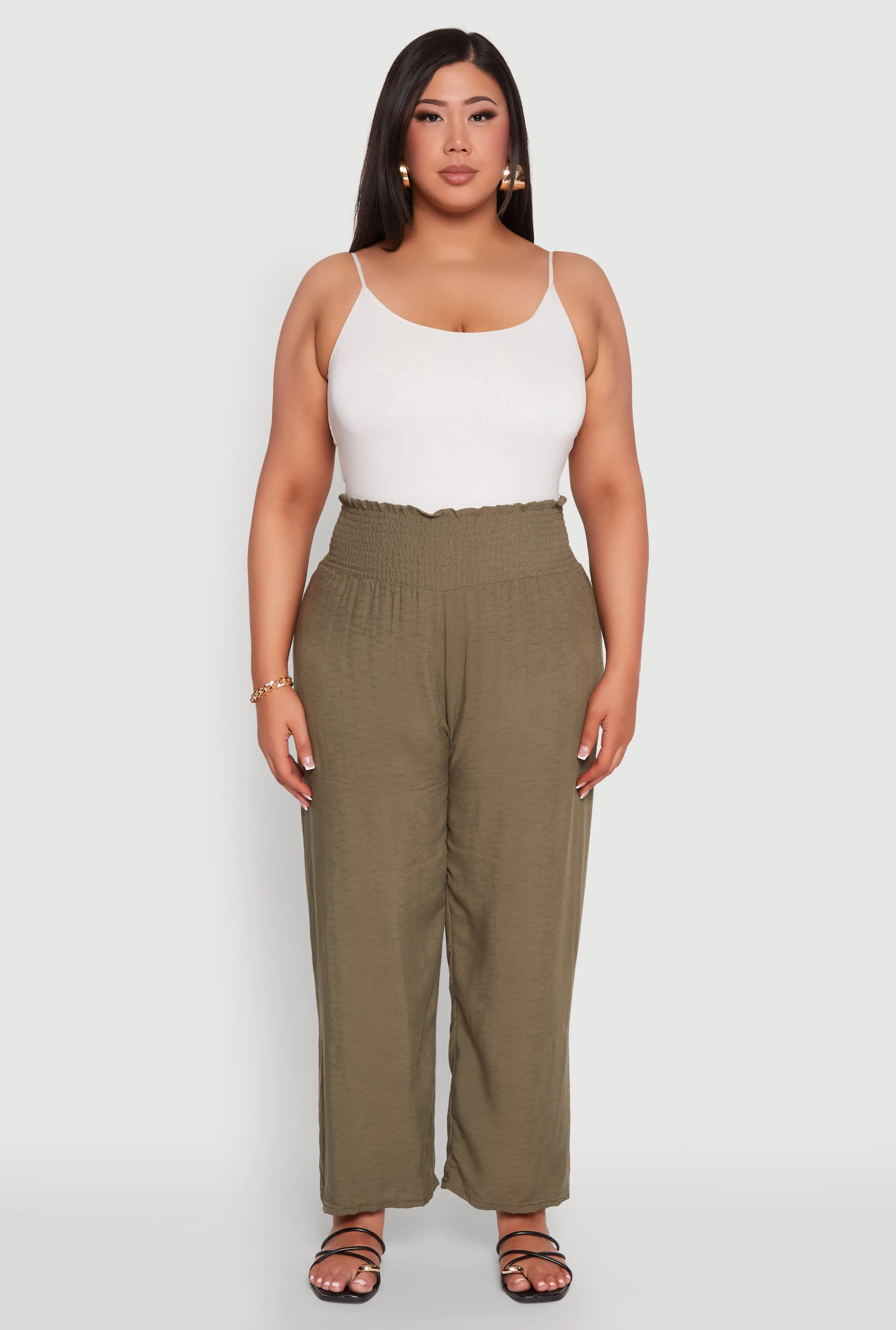 Plus Size Smocked High Waisted Pants sold by Rainbow product image thumbnail 2