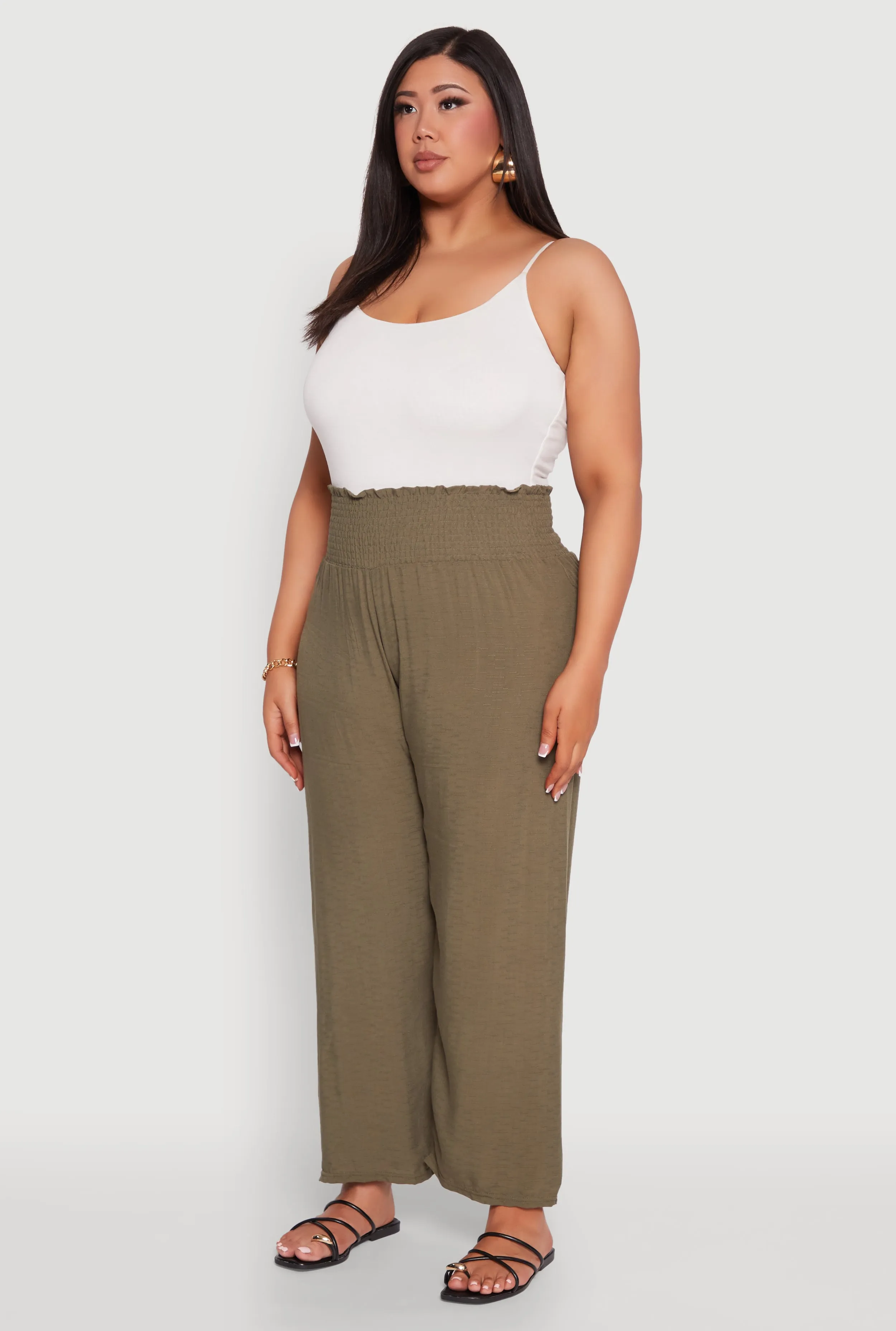Plus Size Smocked High Waisted Pants sold by Rainbow product image thumbnail 3