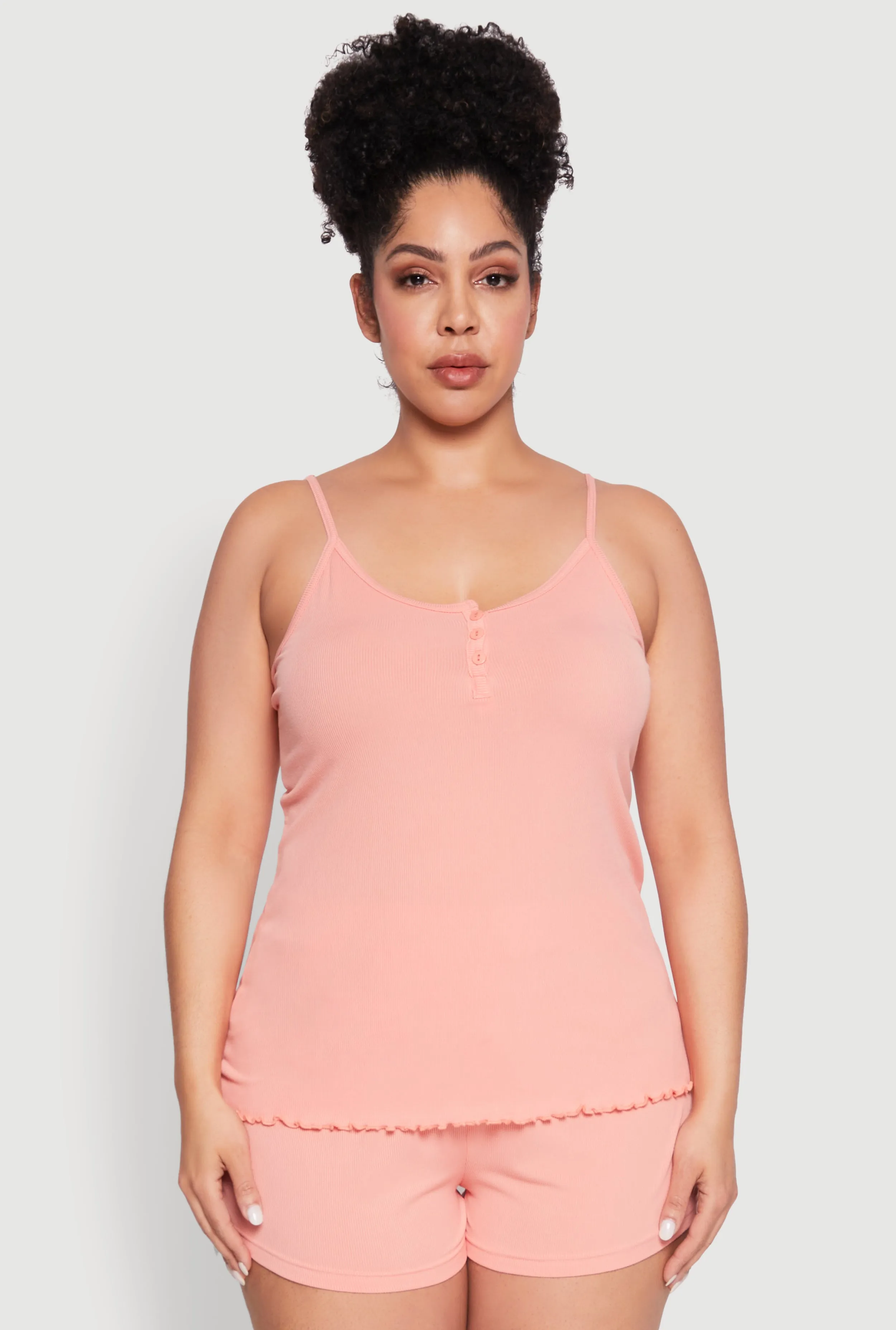 Plus Size Henley Pajama Cami and Champagne Shorts 3 Pack sold by Rainbow product image thumbnail 3