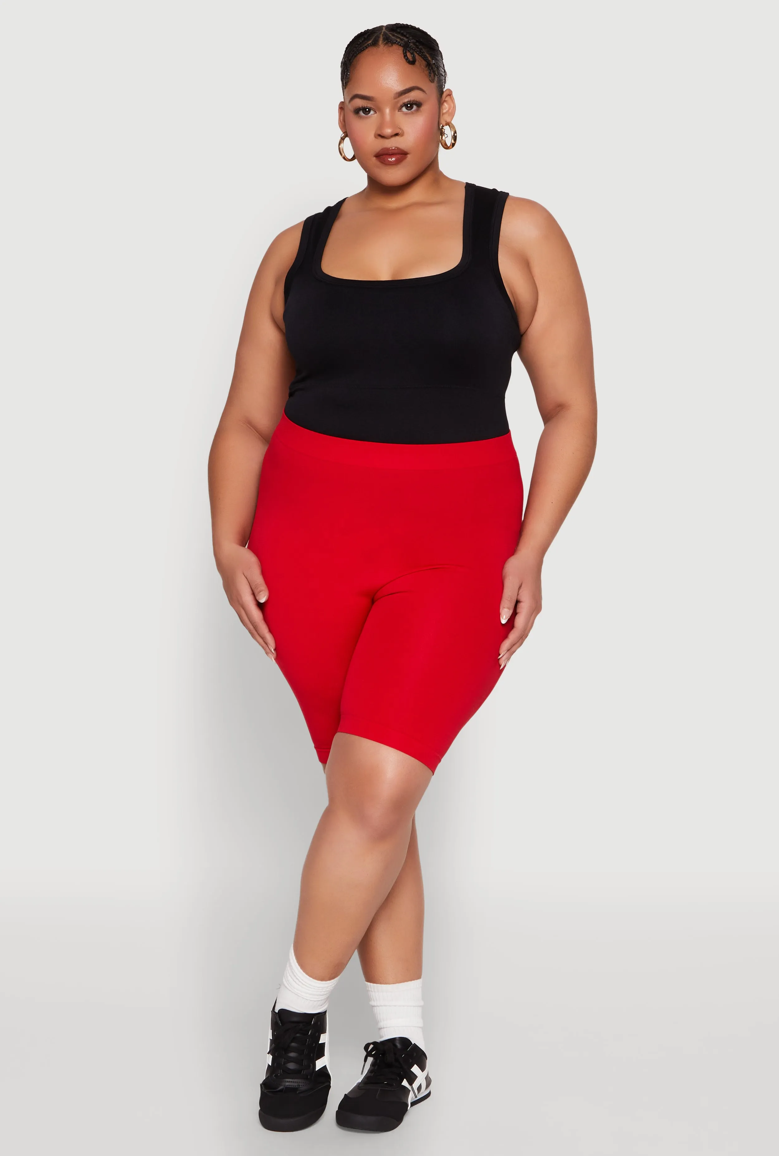Plus Size High Waisted Seamless Bike Shorts sold by Rainbow