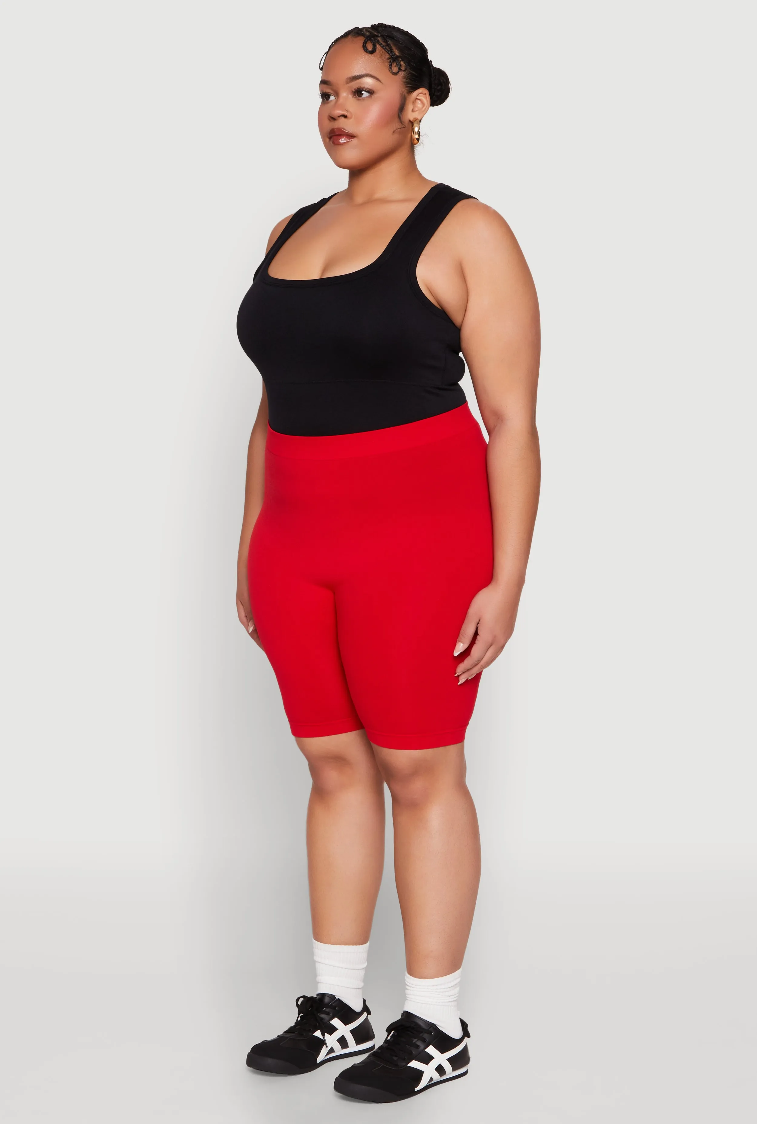 Plus Size High Waisted Seamless Bike Shorts sold by Rainbow product image thumbnail 3