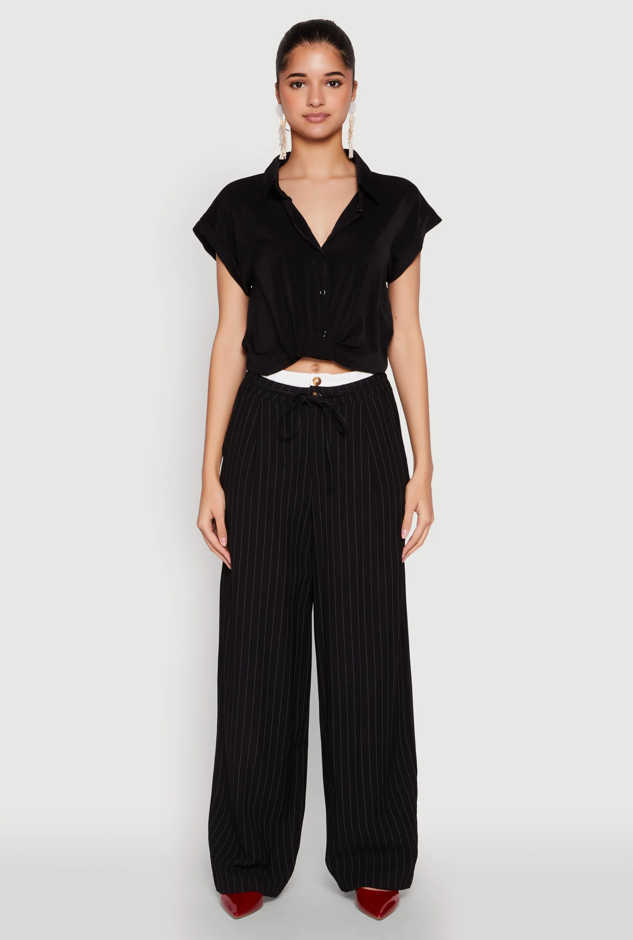 Iris Twist Hem Cropped Shirt sold by Rainbow product image thumbnail 3