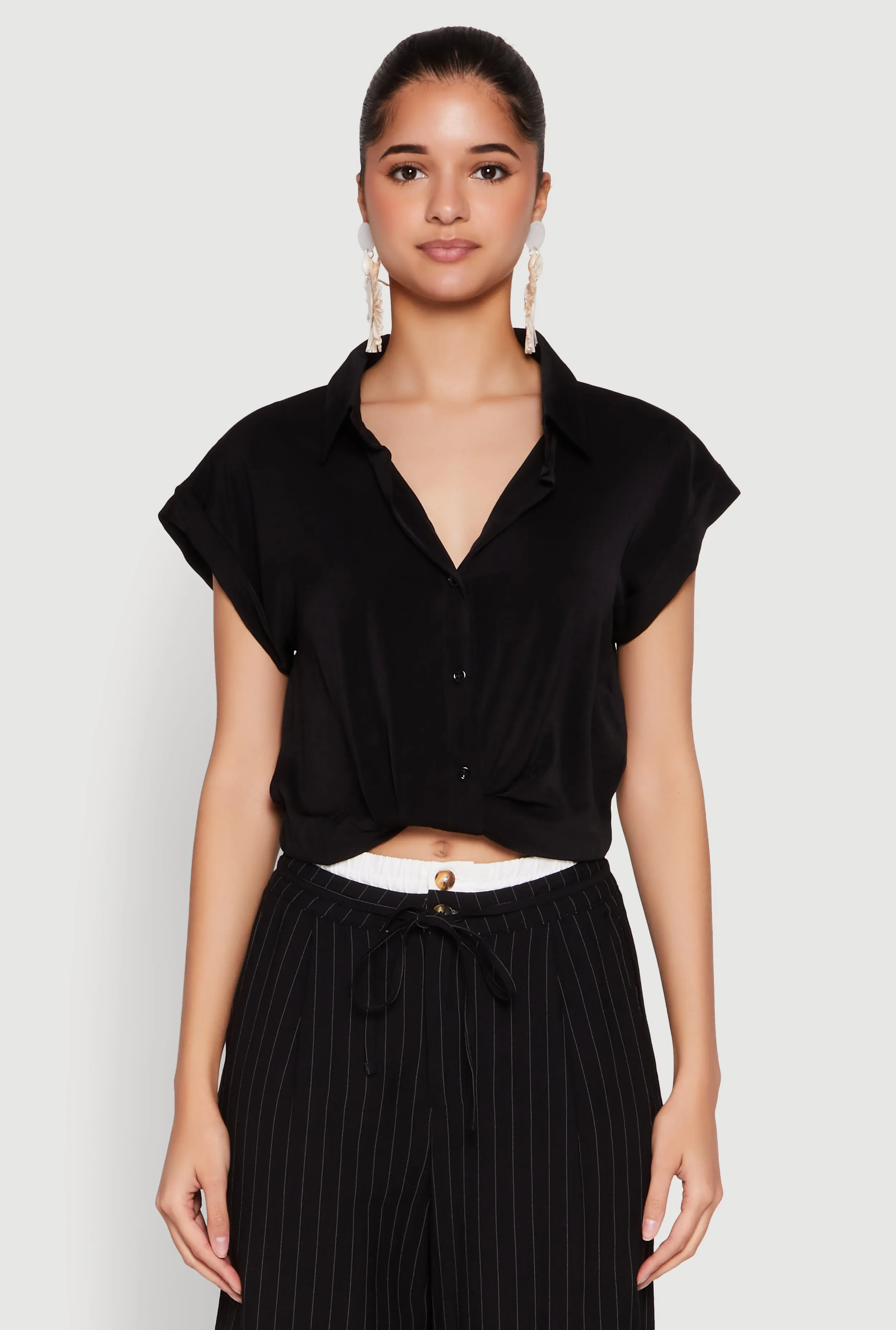 Iris Twist Hem Cropped Shirt sold by Rainbow product image thumbnail 2