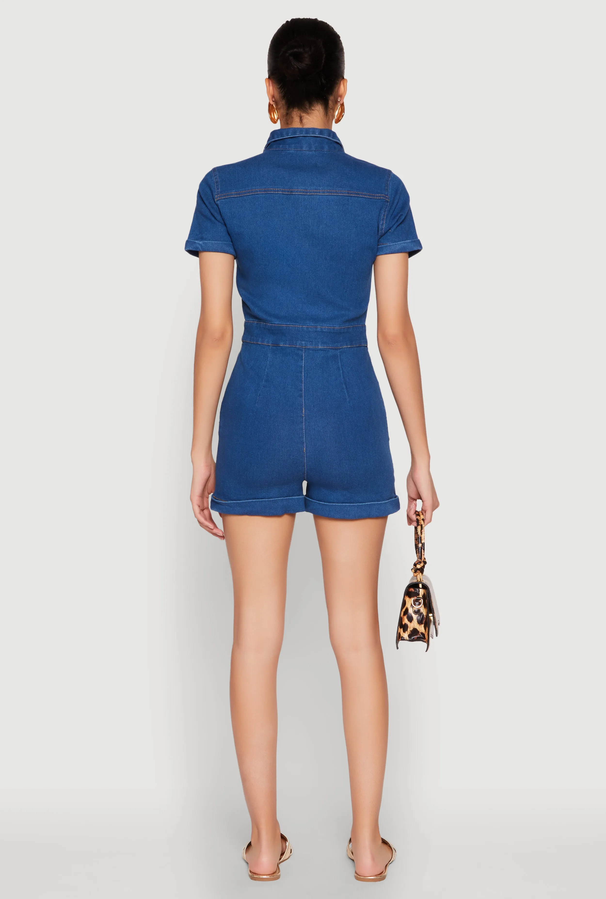 Denim Zip Front Romper sold by Rainbow product image thumbnail 5