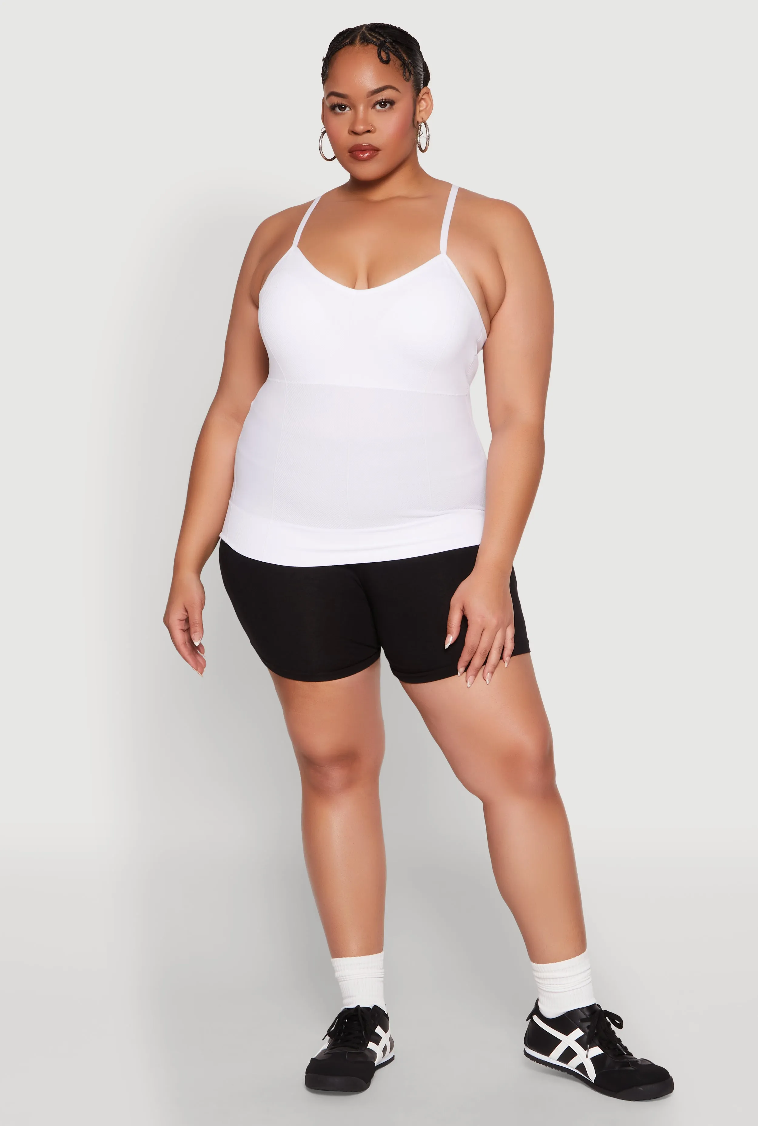 Plus Size Seamless Ribbed V Neck Cami sold by Rainbow
