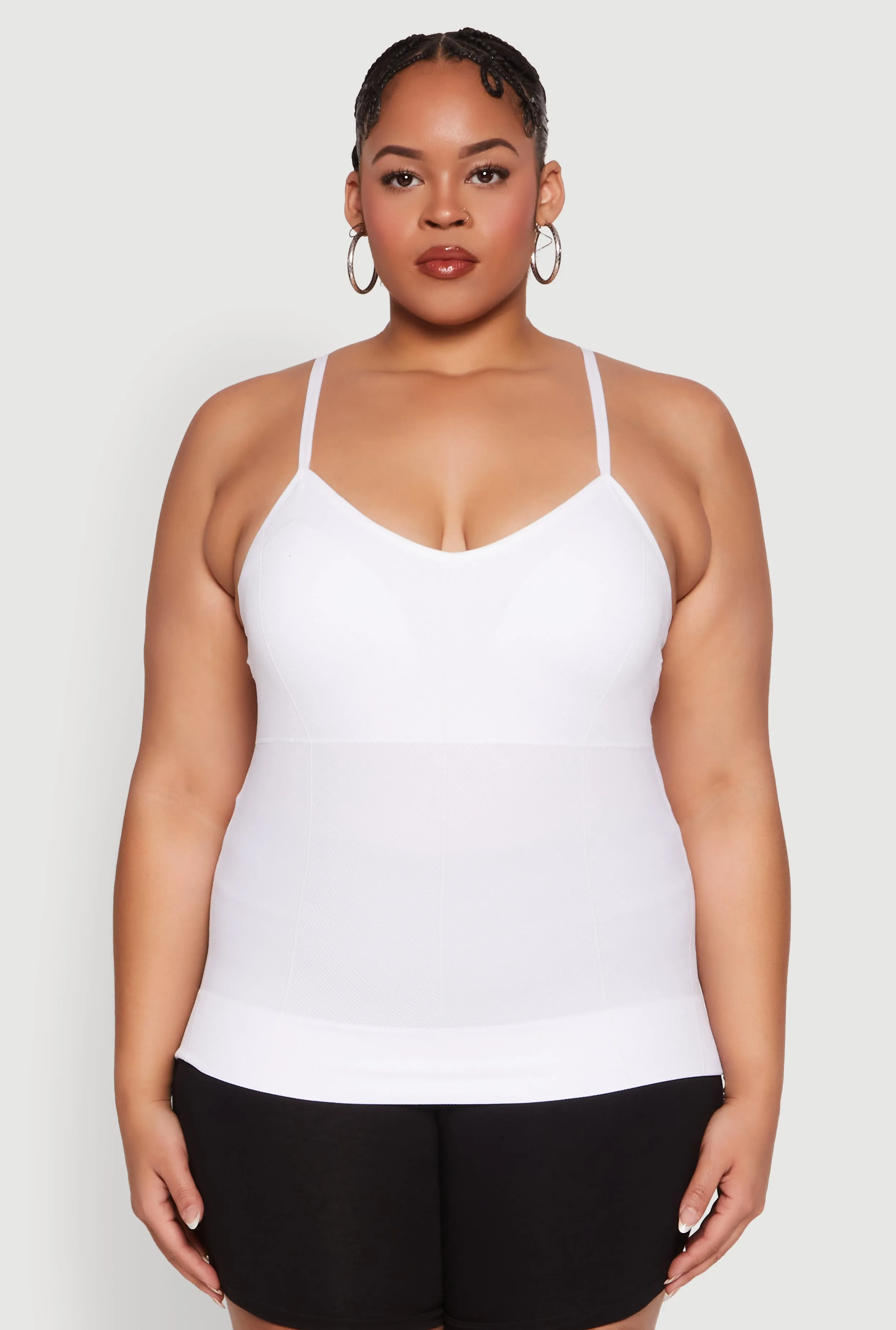 Plus Size Seamless Ribbed V Neck Cami sold by Rainbow product image thumbnail 2