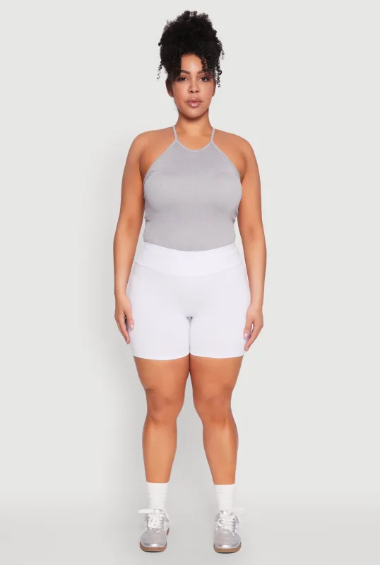 Plus Size Seamless High Waisted Biker Shorts sold by Rainbow