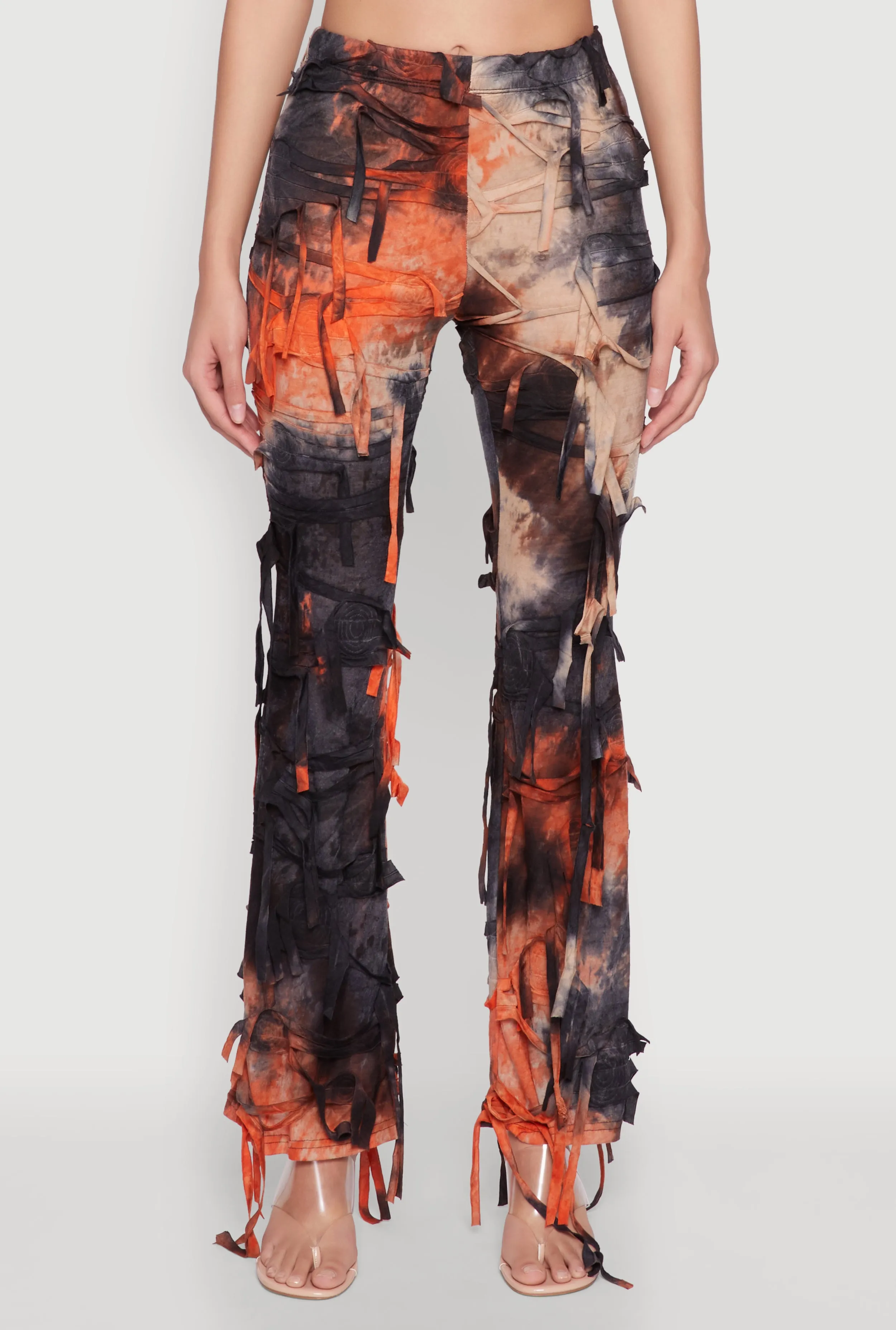 Tie Dye Distressed Flare Pants sold by Rainbow product image thumbnail 3
