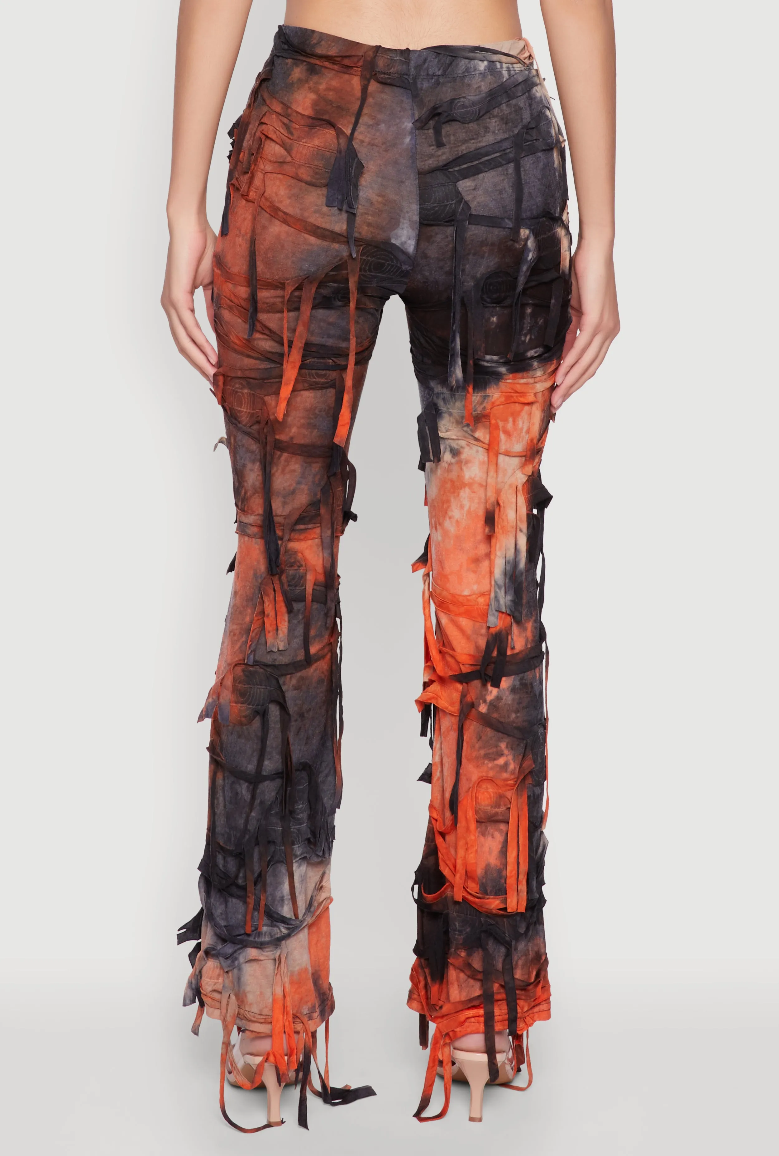 Tie Dye Distressed Flare Pants sold by Rainbow product image thumbnail 5