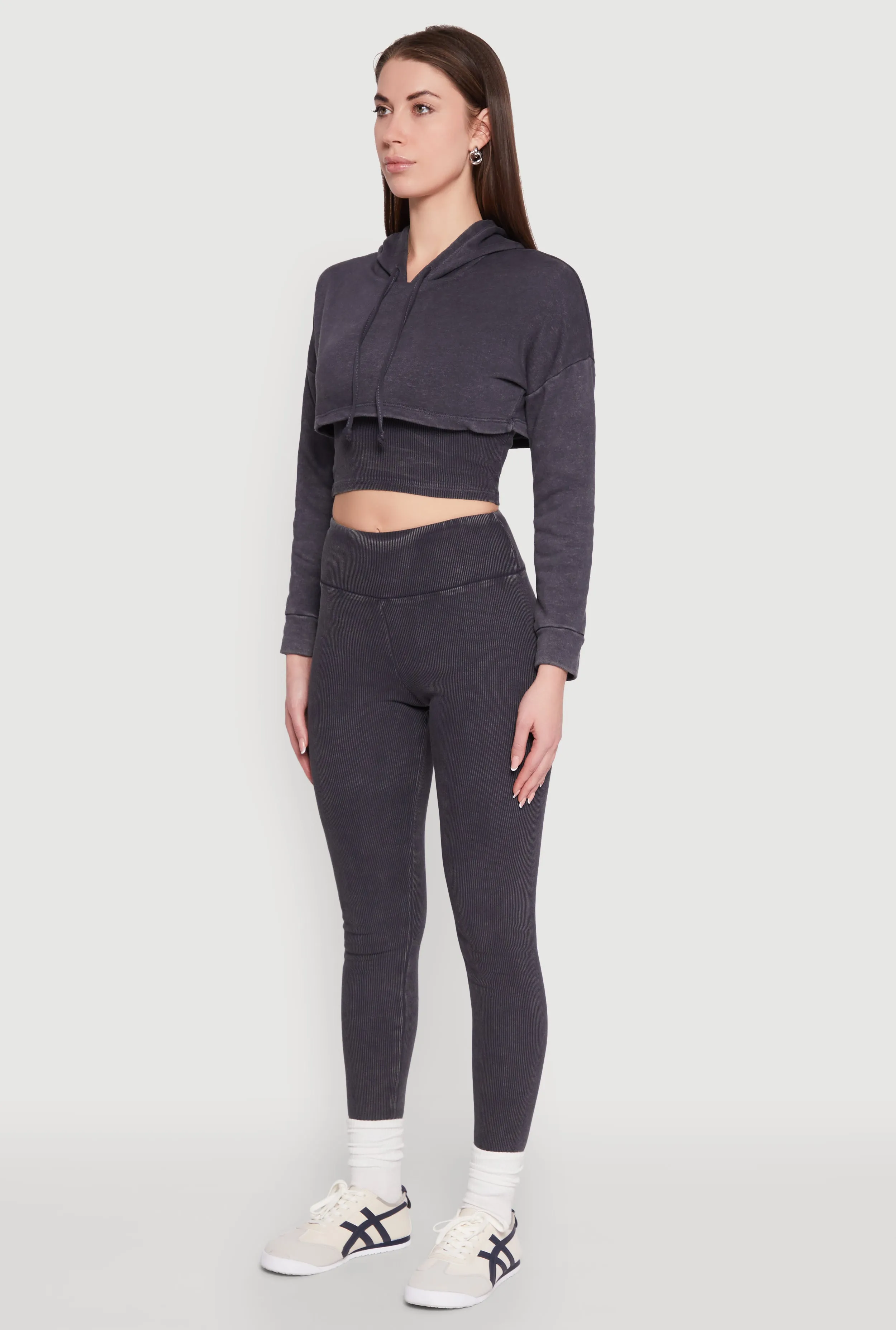 Mineral Wash Hooded Crop Top sold by Rainbow product image thumbnail 5