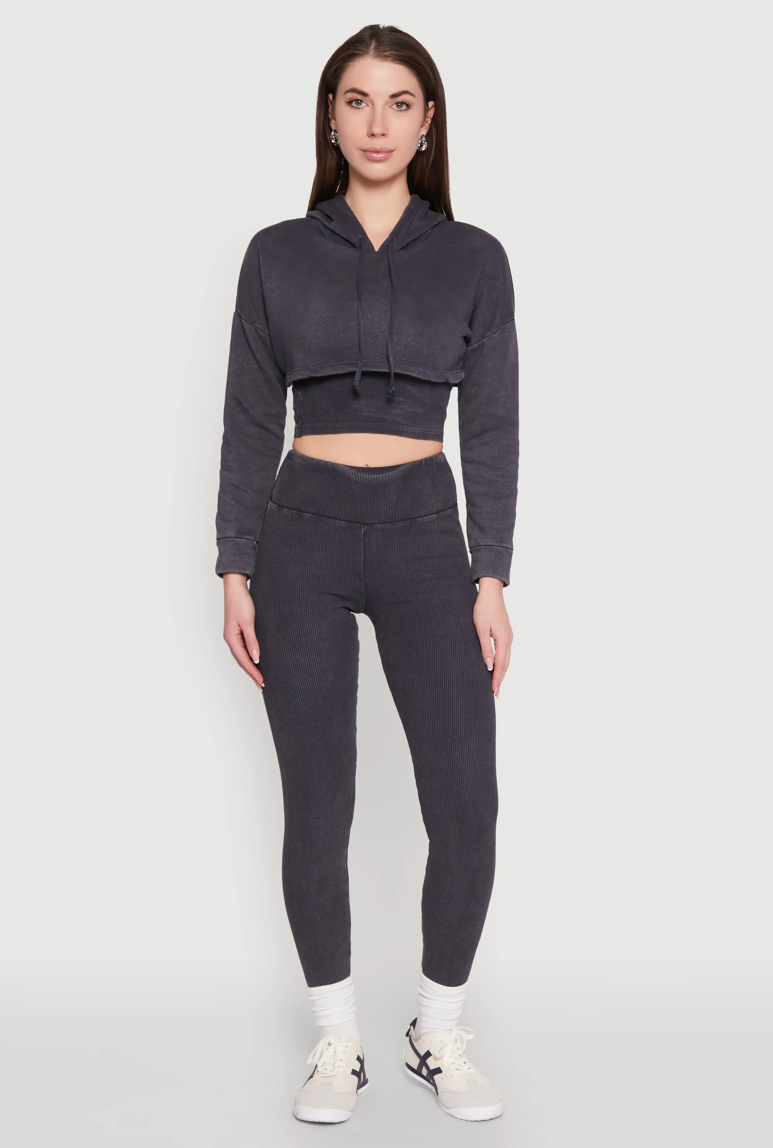 Mineral Wash Hooded Crop Top sold by Rainbow product image thumbnail 3