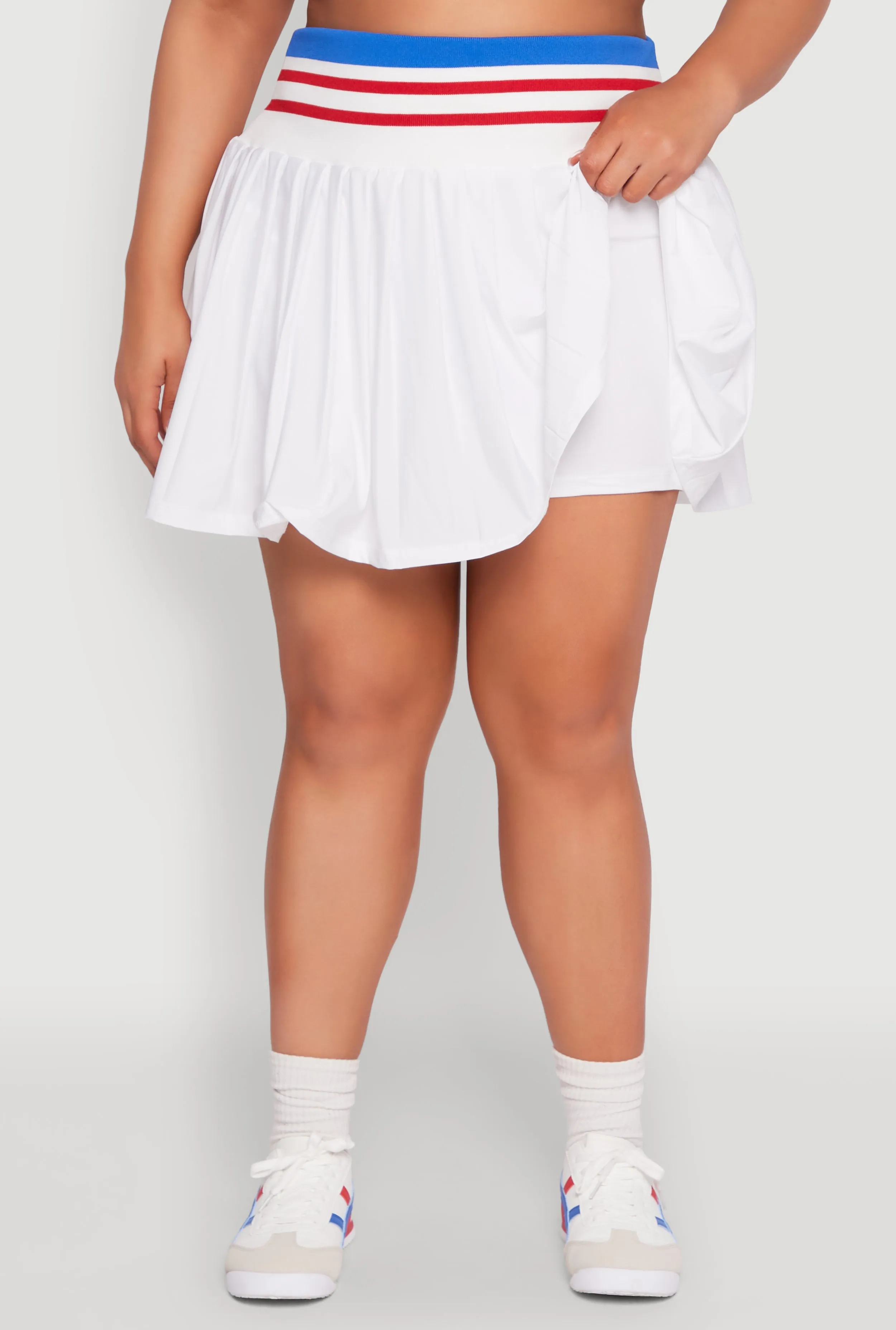 Plus Size Contrast Trim Pleated Skort sold by Rainbow product image thumbnail 5