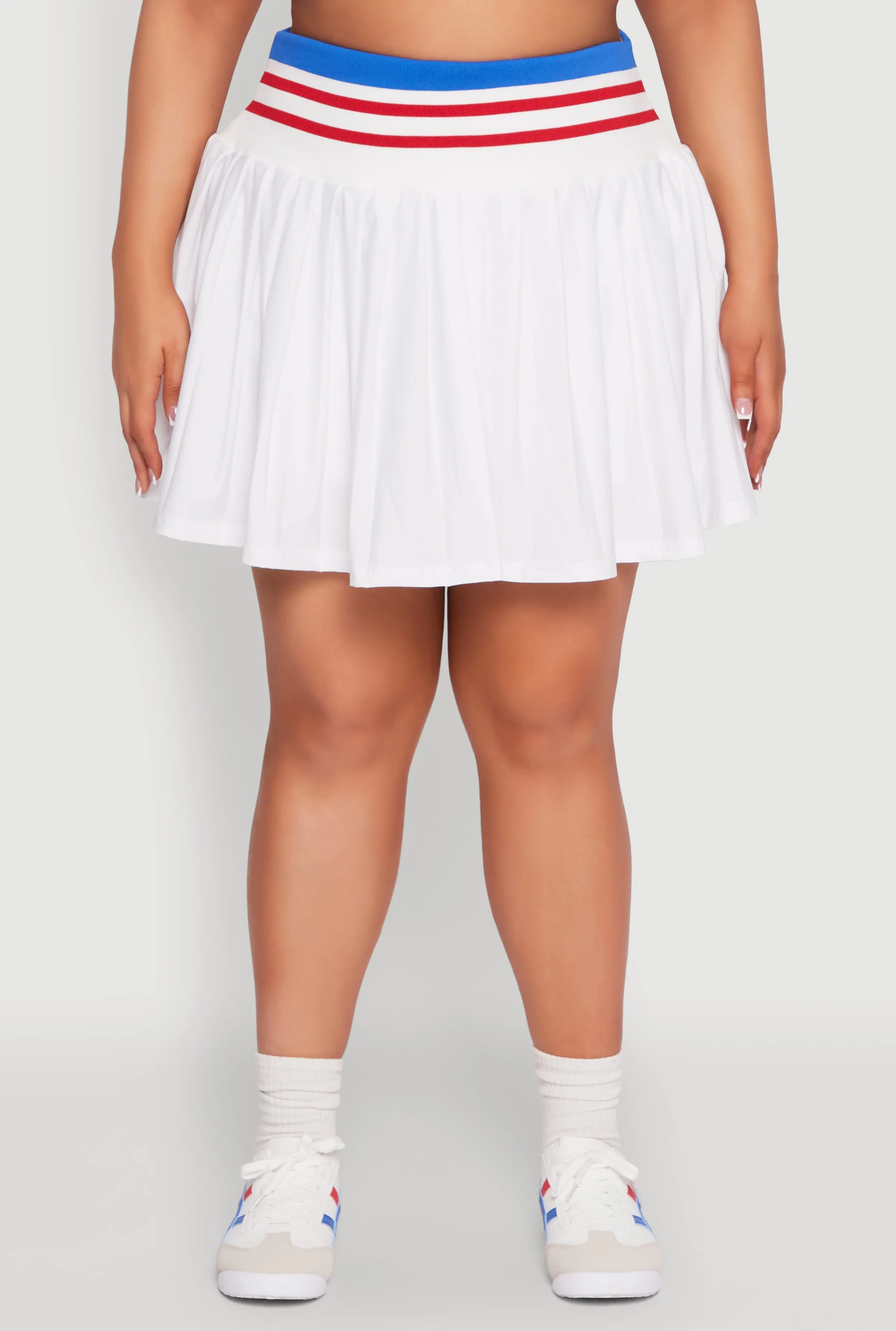 Plus Size Contrast Trim Pleated Skort sold by Rainbow product image thumbnail 3