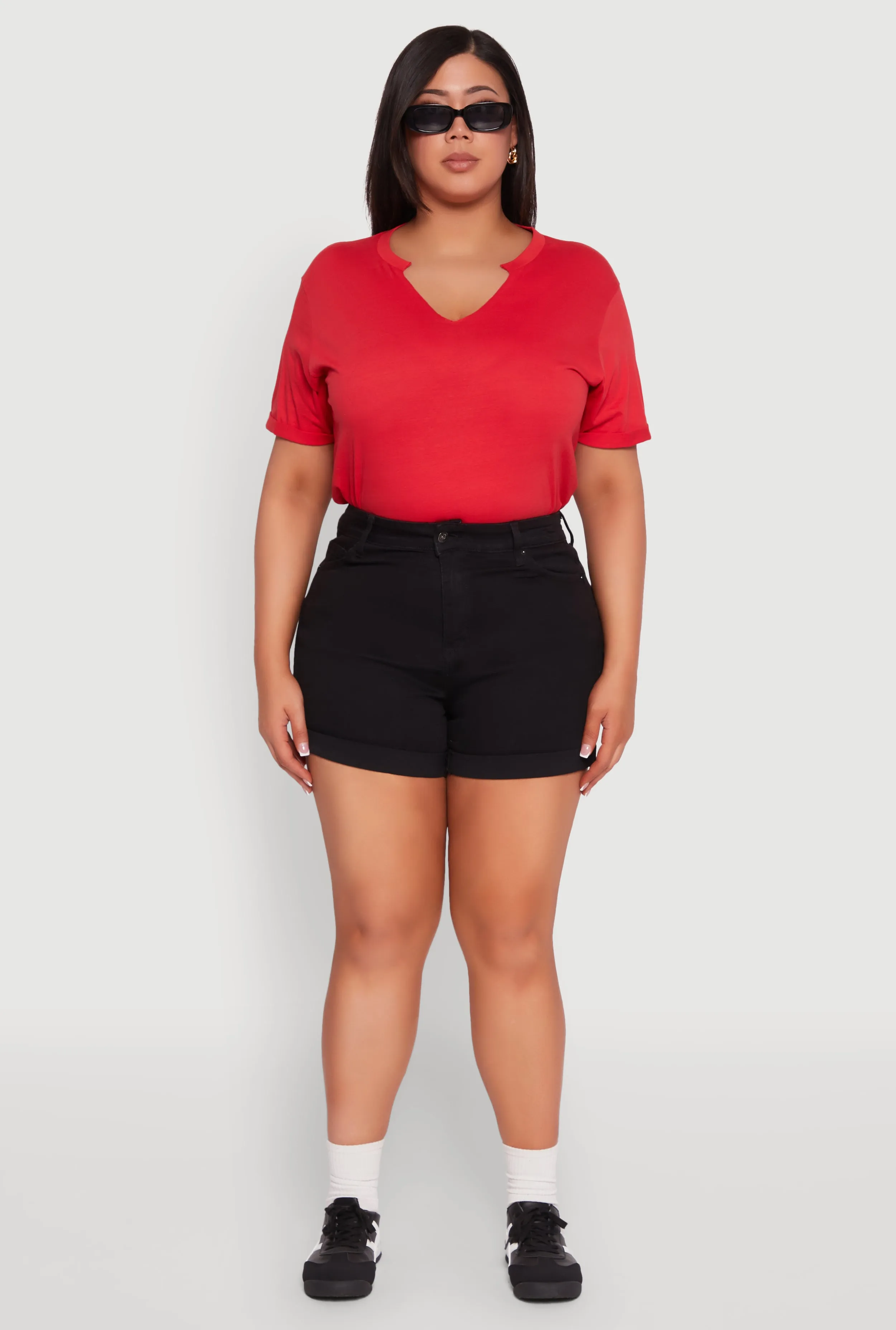 Plus Size WAX Fixed Cuff Denim Shorts sold by Rainbow product image thumbnail 2