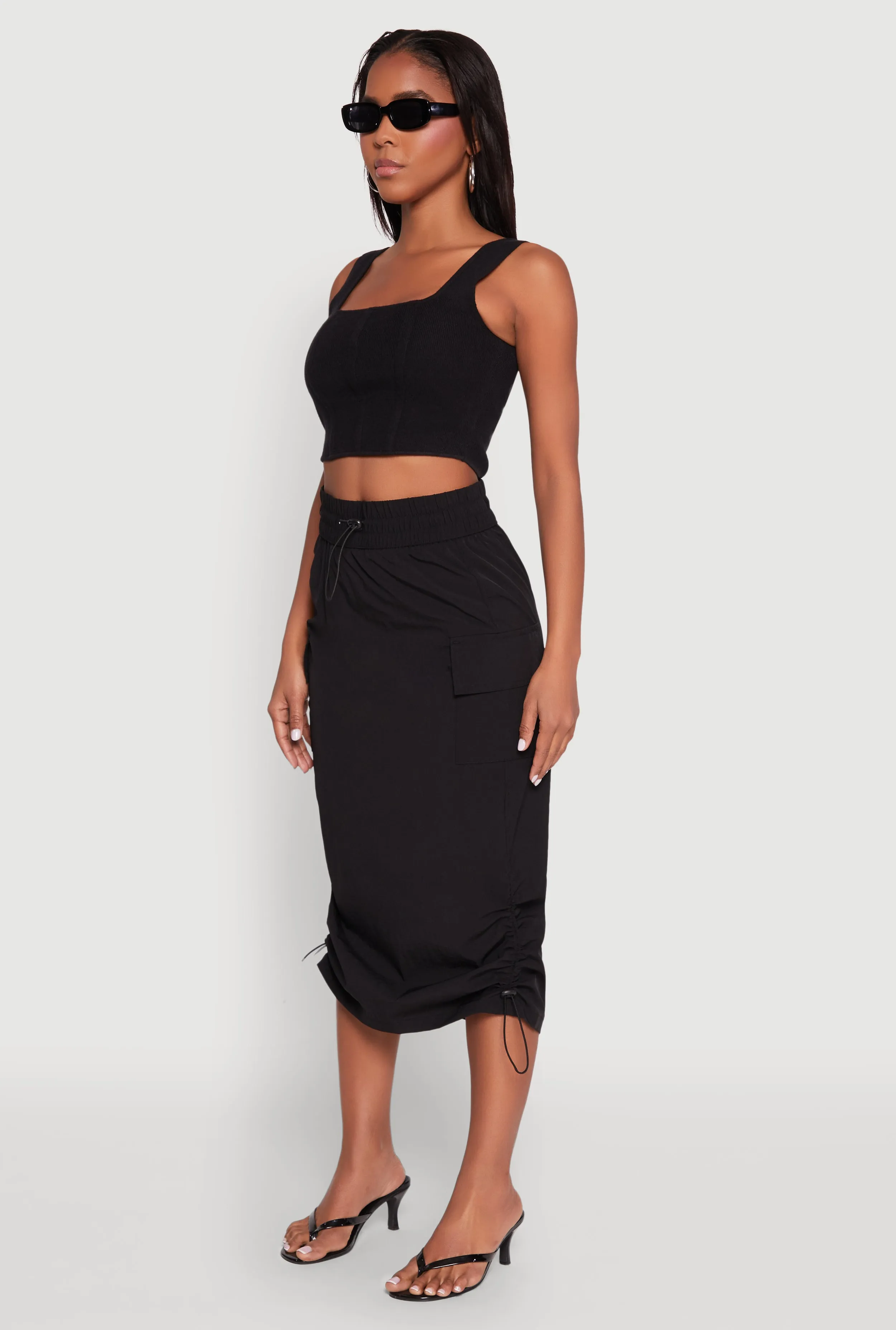 Toggle Drawstring Nylon Cargo Skirt sold by Rainbow product image thumbnail 3