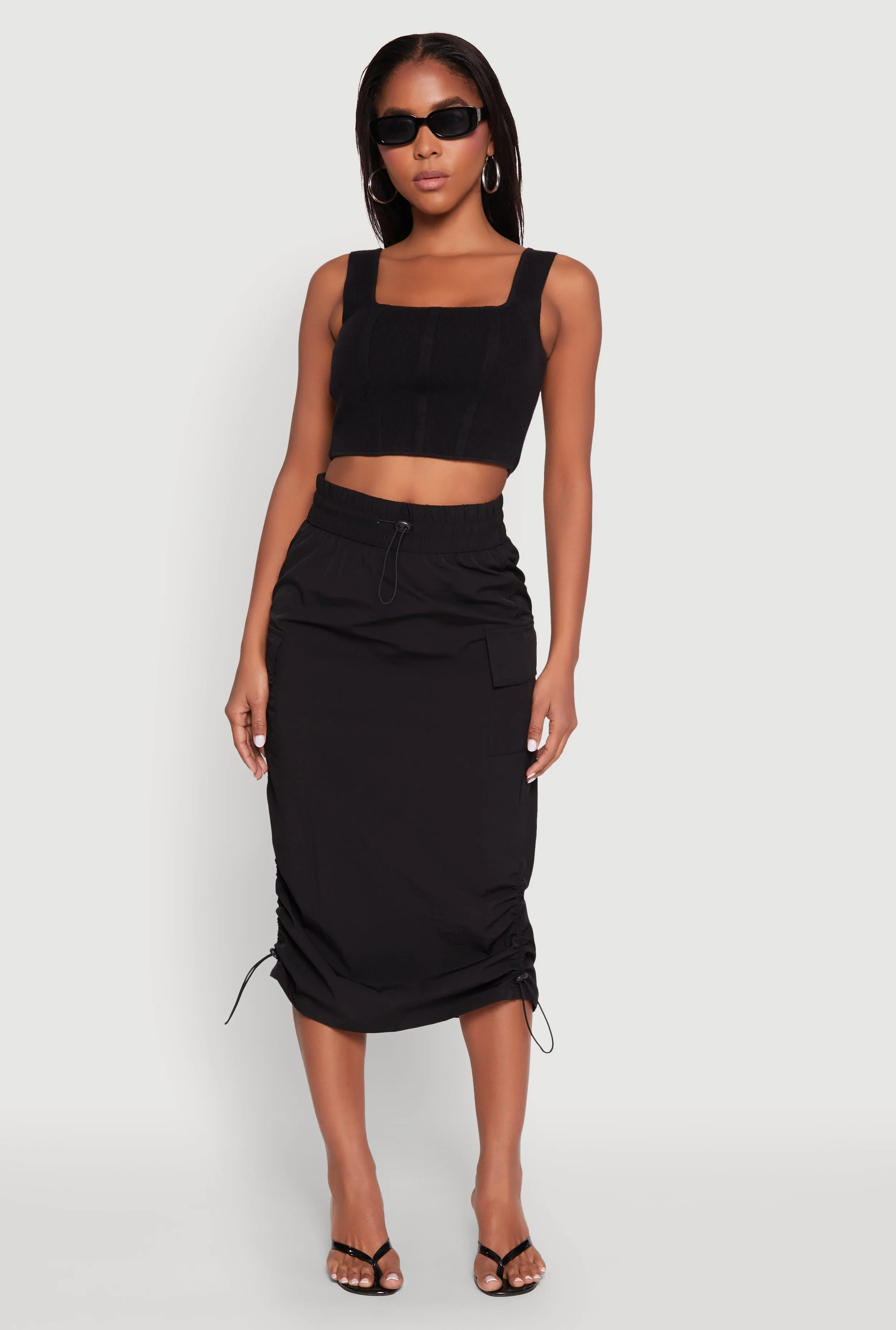 Toggle Drawstring Nylon Cargo Skirt sold by Rainbow product image thumbnail 2