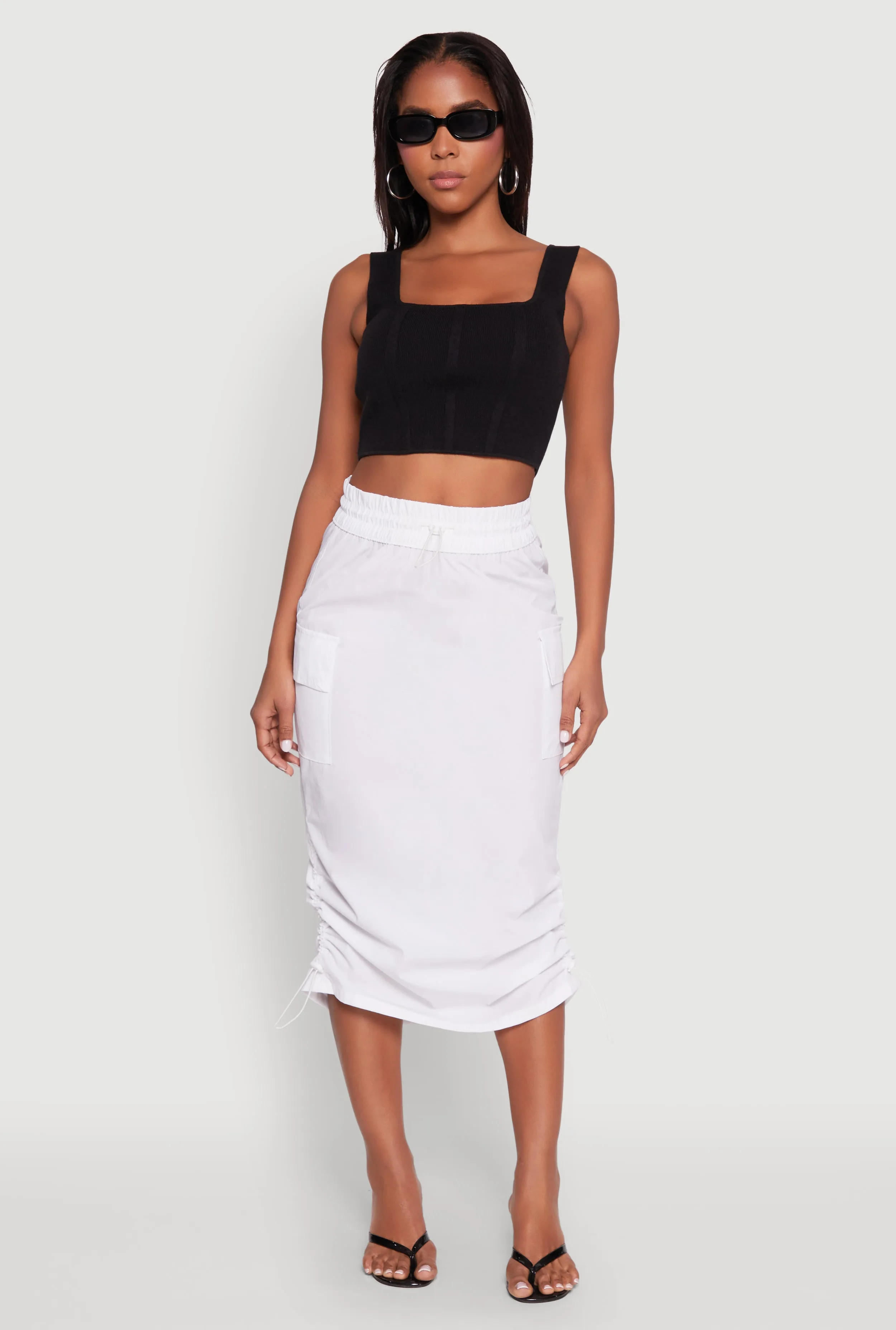 Toggle Drawstring Nylon Cargo Skirt sold by Rainbow product image thumbnail 2