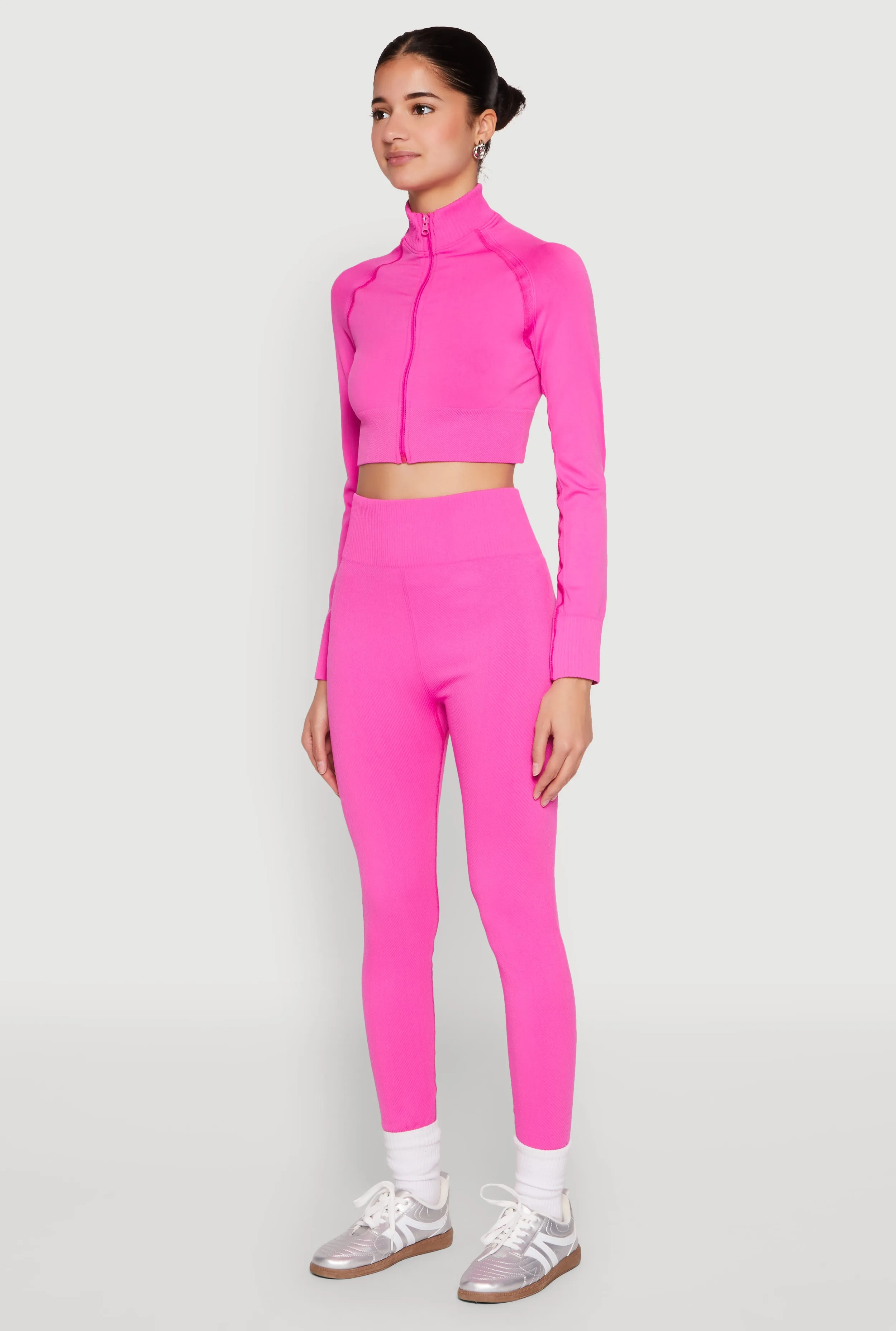 Seamless Mock Neck Zip Front Track Jacket sold by Rainbow product image thumbnail 5