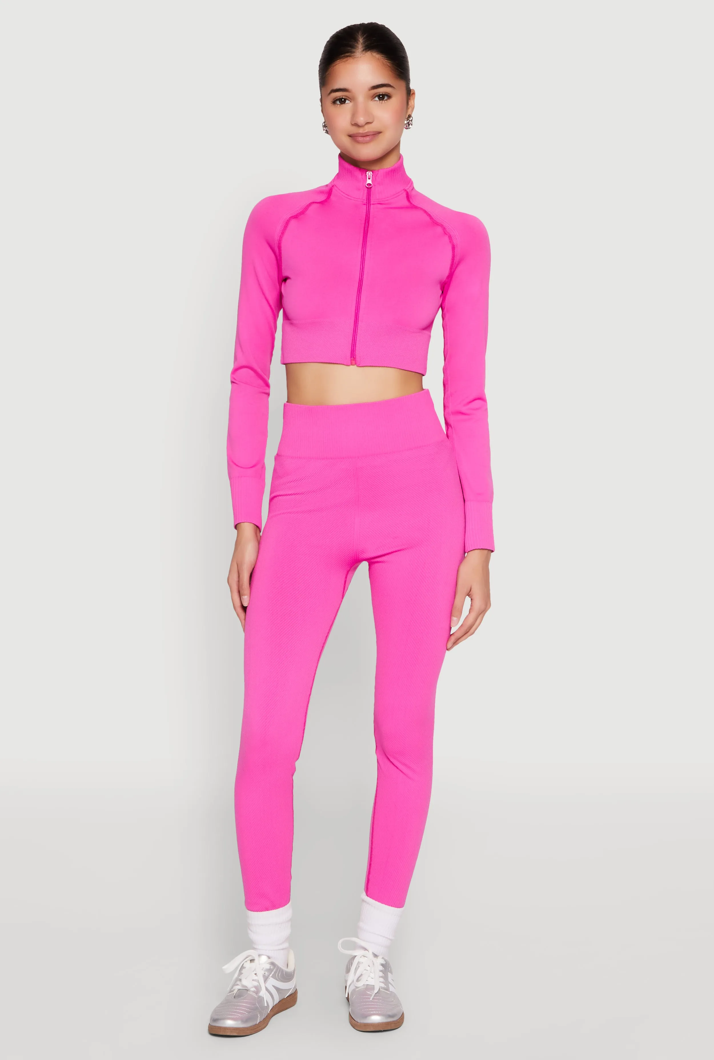 Seamless Mock Neck Zip Front Track Jacket sold by Rainbow product image thumbnail 2