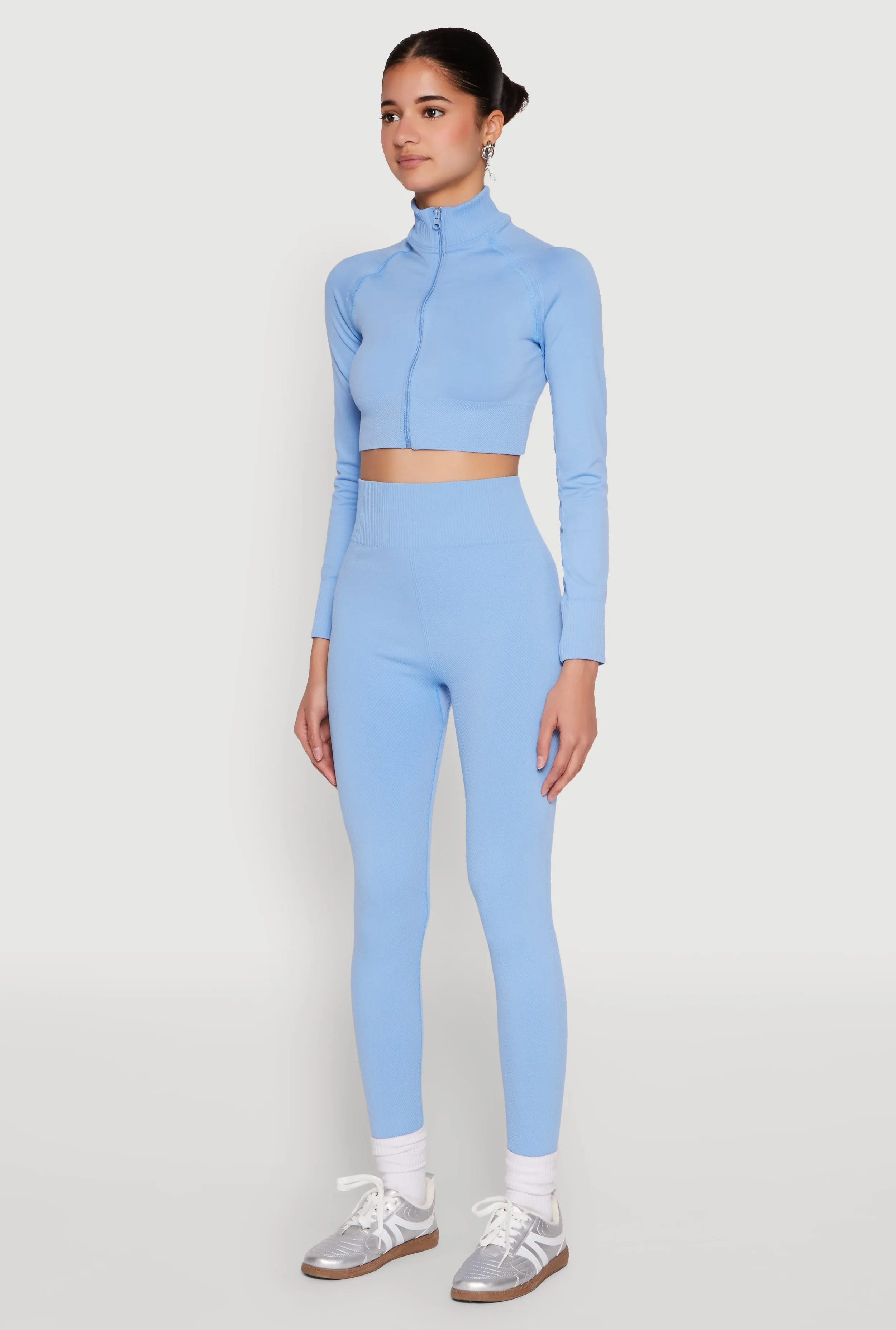 Seamless Mock Neck Zip Front Track Jacket sold by Rainbow product image thumbnail 5