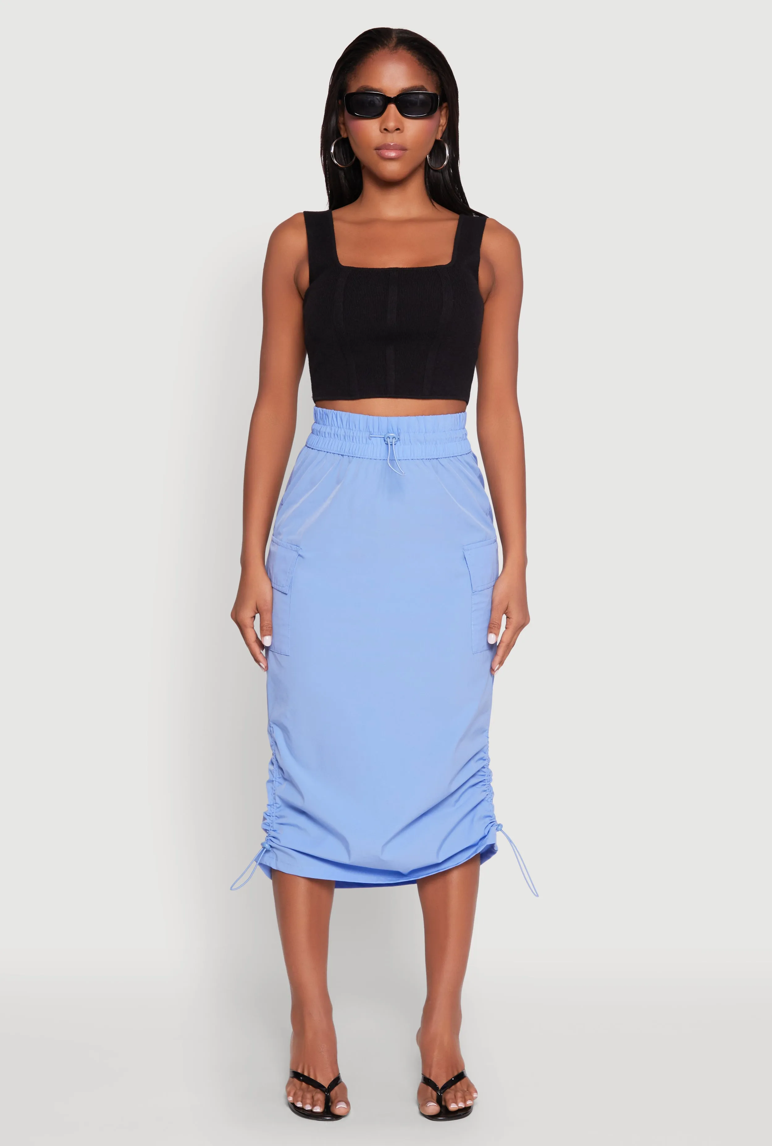 Toggle Drawstring Nylon Cargo Skirt sold by Rainbow product image thumbnail 2