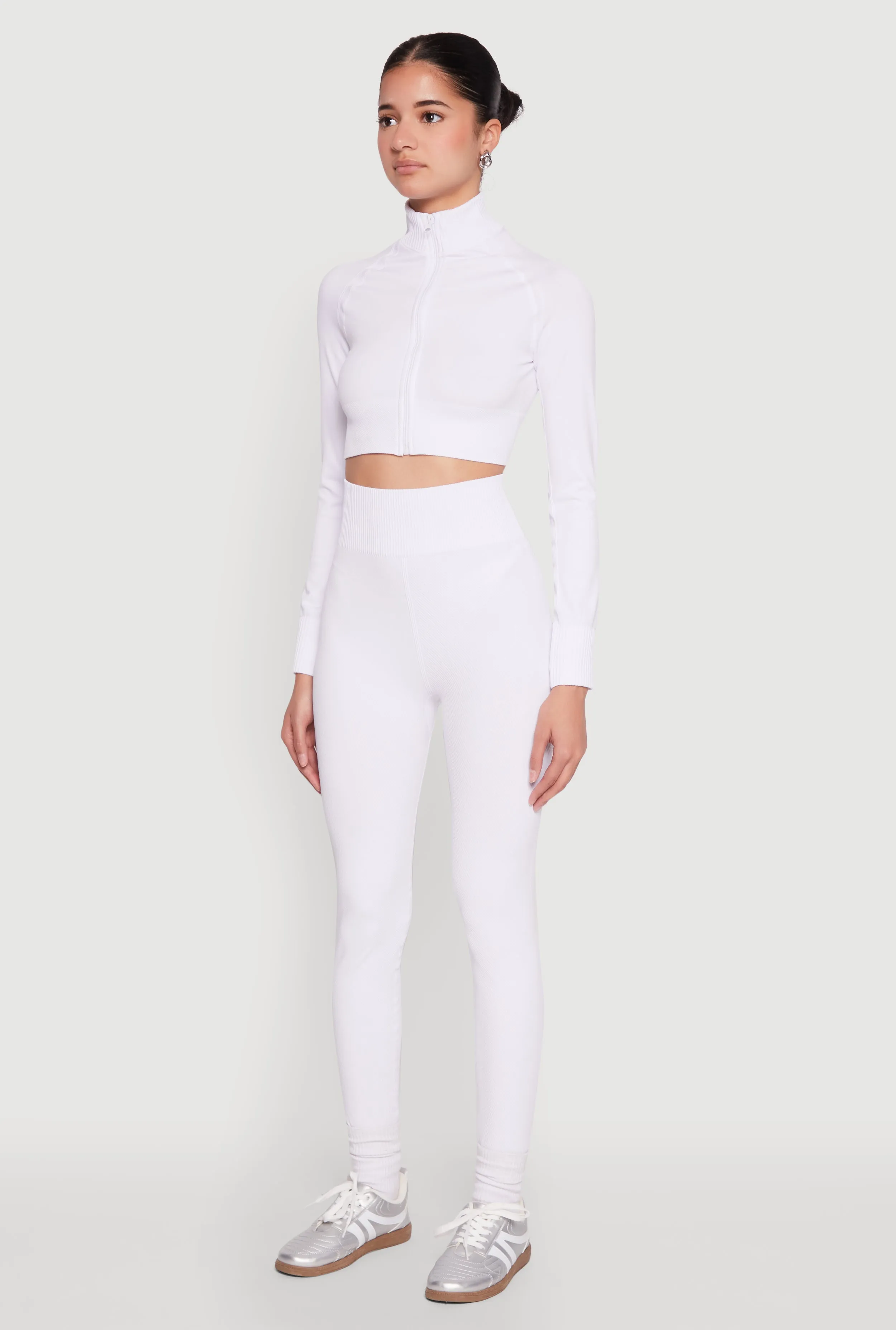 Seamless Mock Neck Zip Front Track Jacket sold by Rainbow product image thumbnail 5