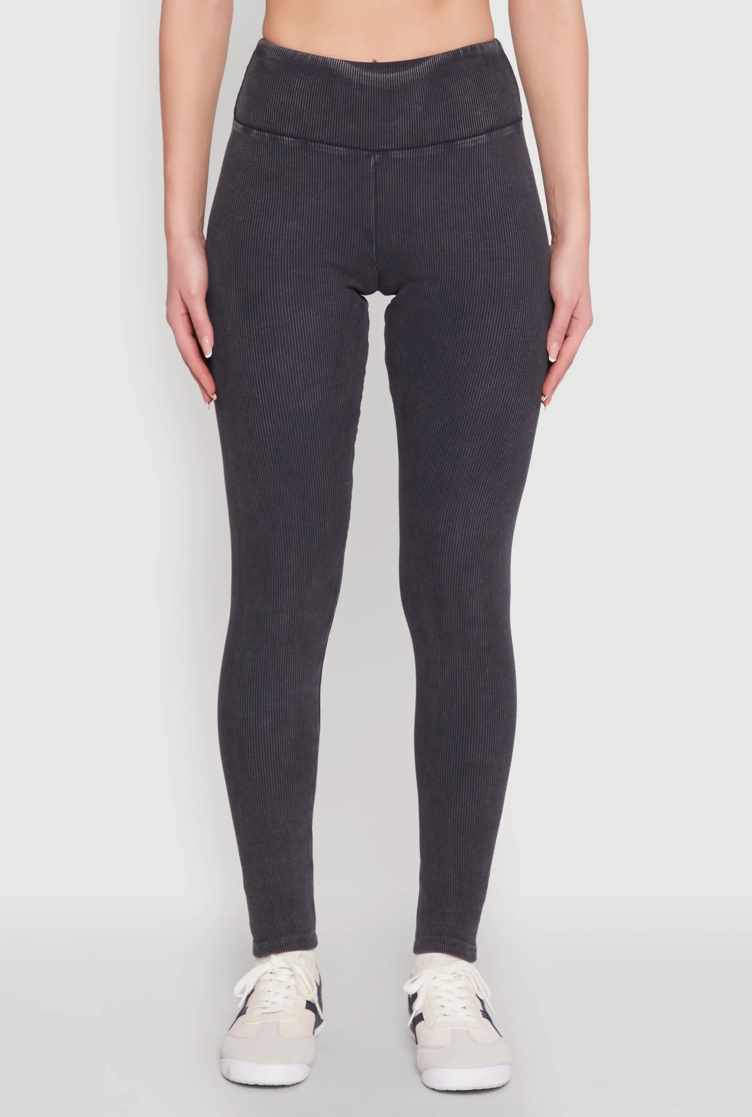 Rib Knit Mineral Wash High Waisted Leggings sold by Rainbow product image thumbnail 3