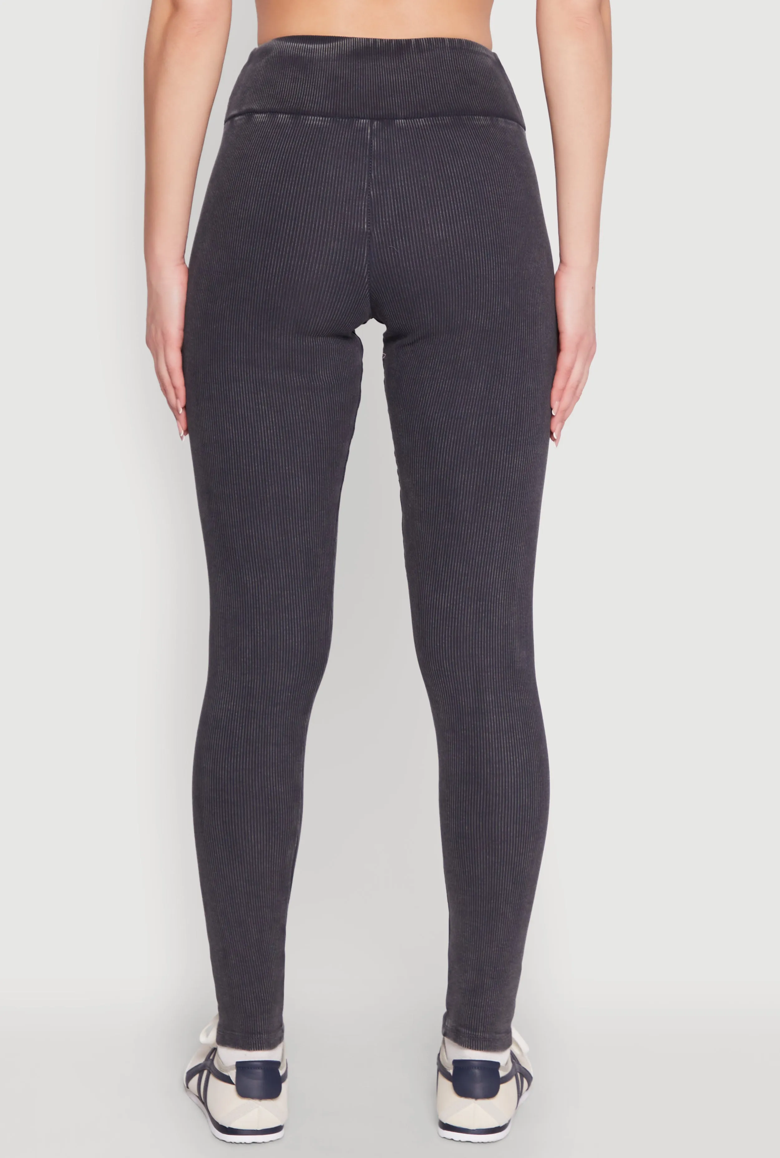Rib Knit Mineral Wash High Waisted Leggings sold by Rainbow product image thumbnail 5