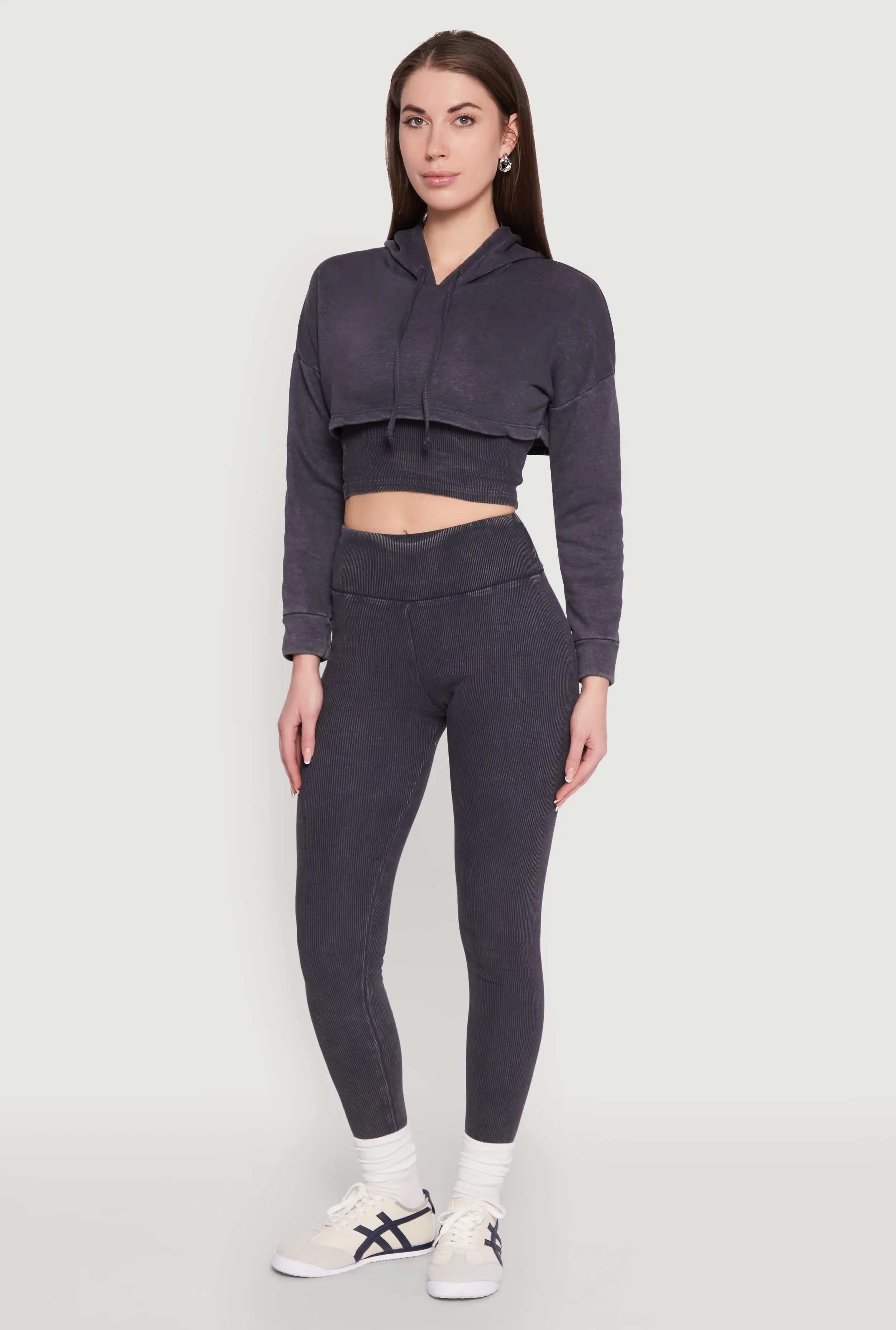 Rib Knit Mineral Wash High Waisted Leggings sold by Rainbow product image thumbnail 2